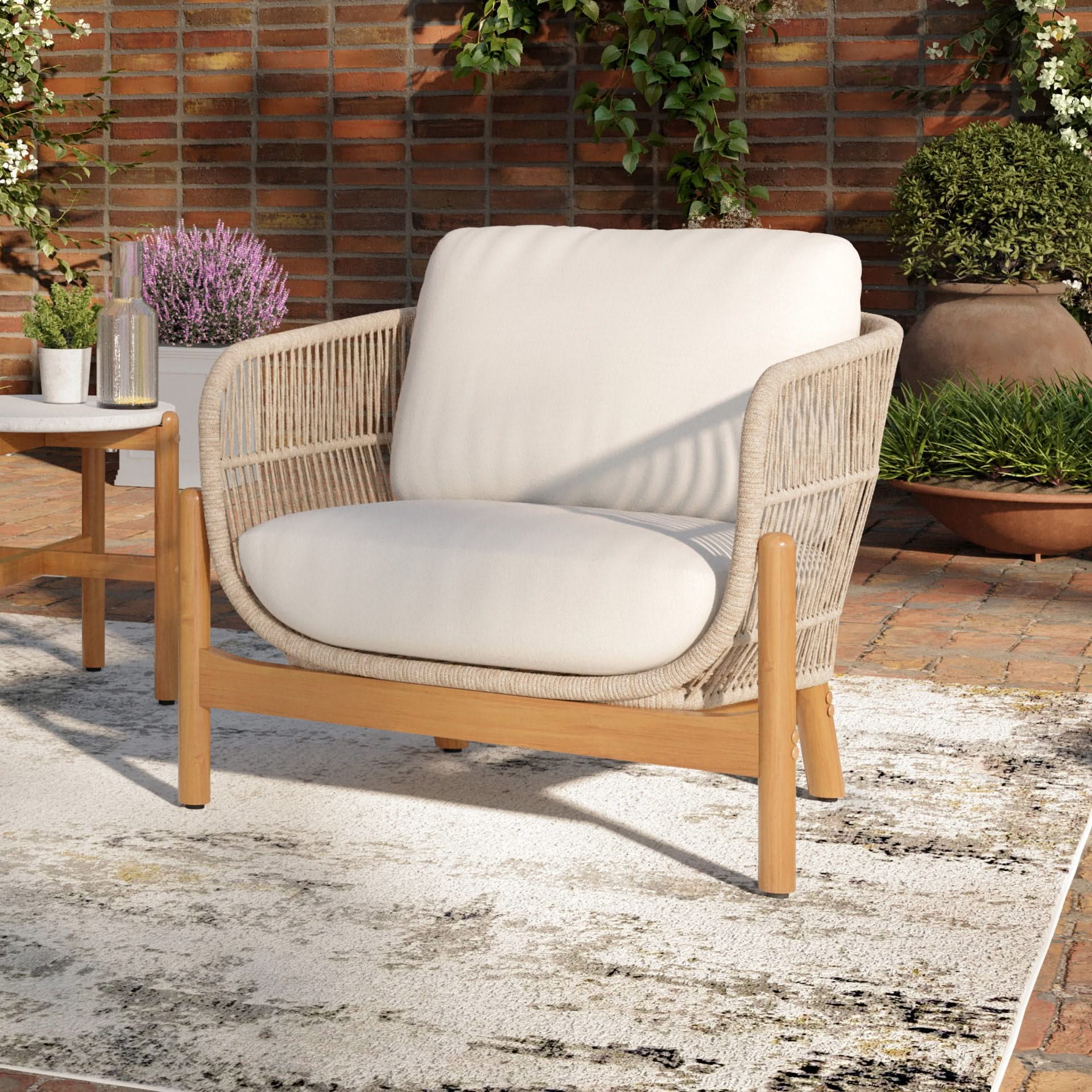 Solstice - Rope Club Chair - Linen Beige - Image 3