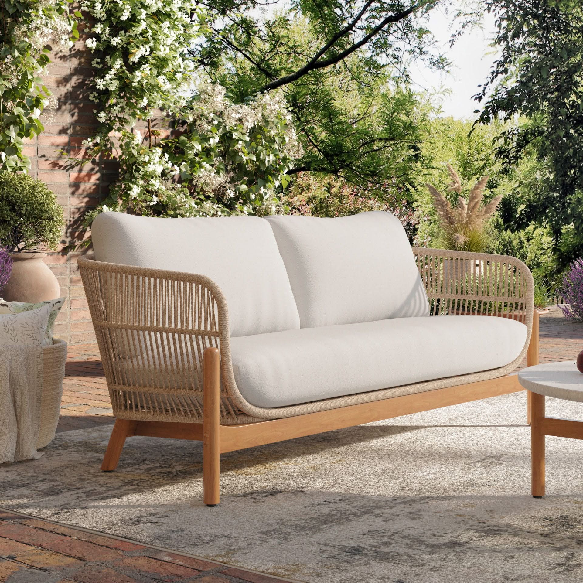 Solstice - Rope Loveseat - Linen Beige - Image 4