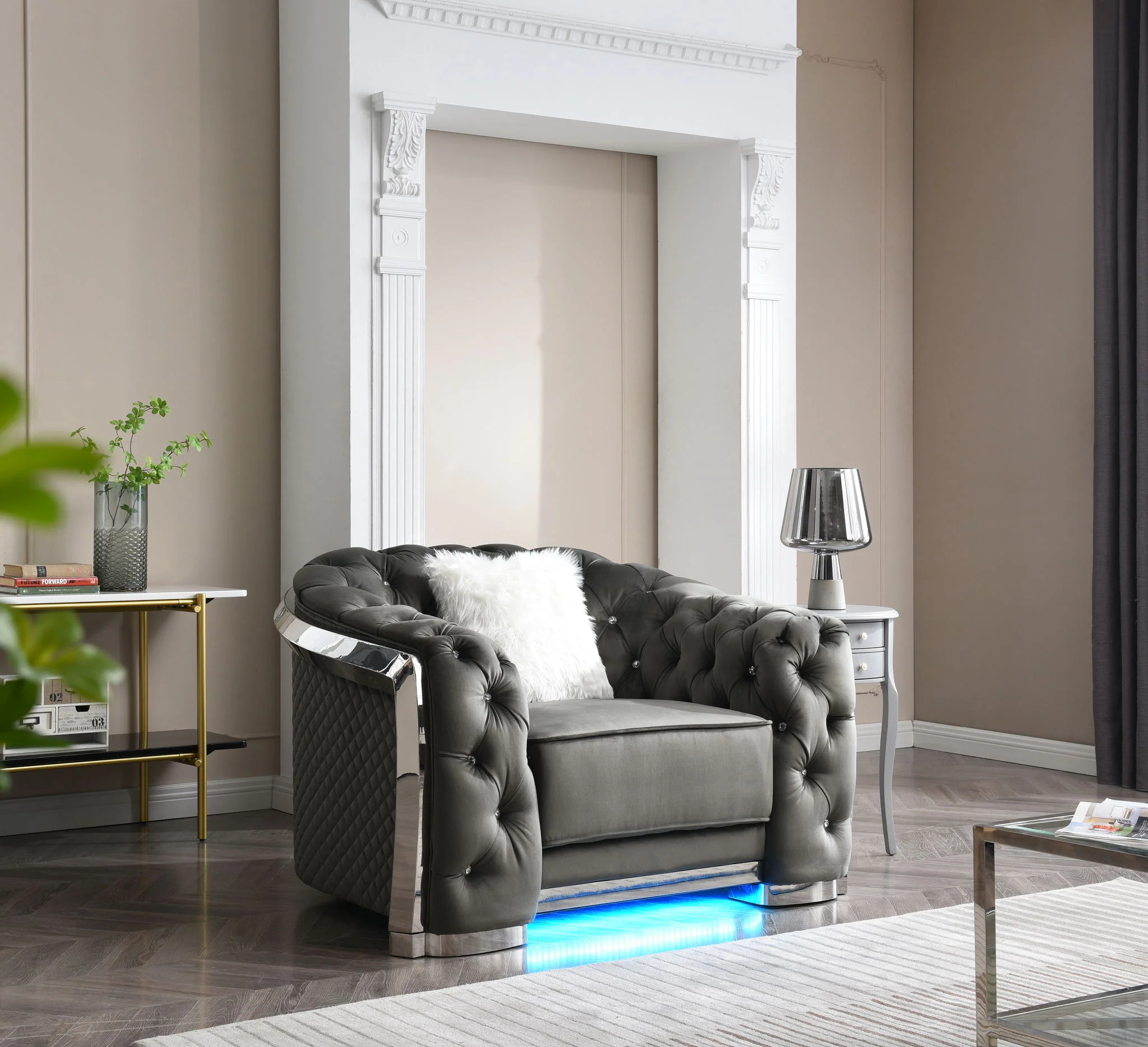 Sophisticated Accent Chair - Gray - Image 3