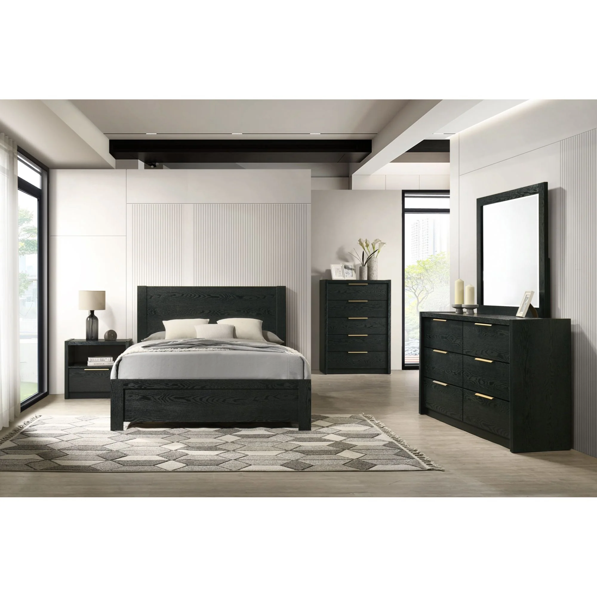 South Bend - Nightstand With USB - Black - Image 2