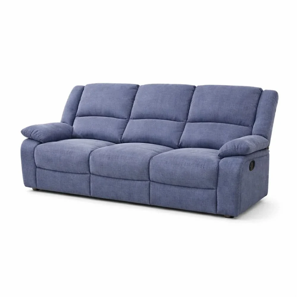 Spencer Cadel Blue Reclining Sofa with Pillow Top Arms - Image 2
