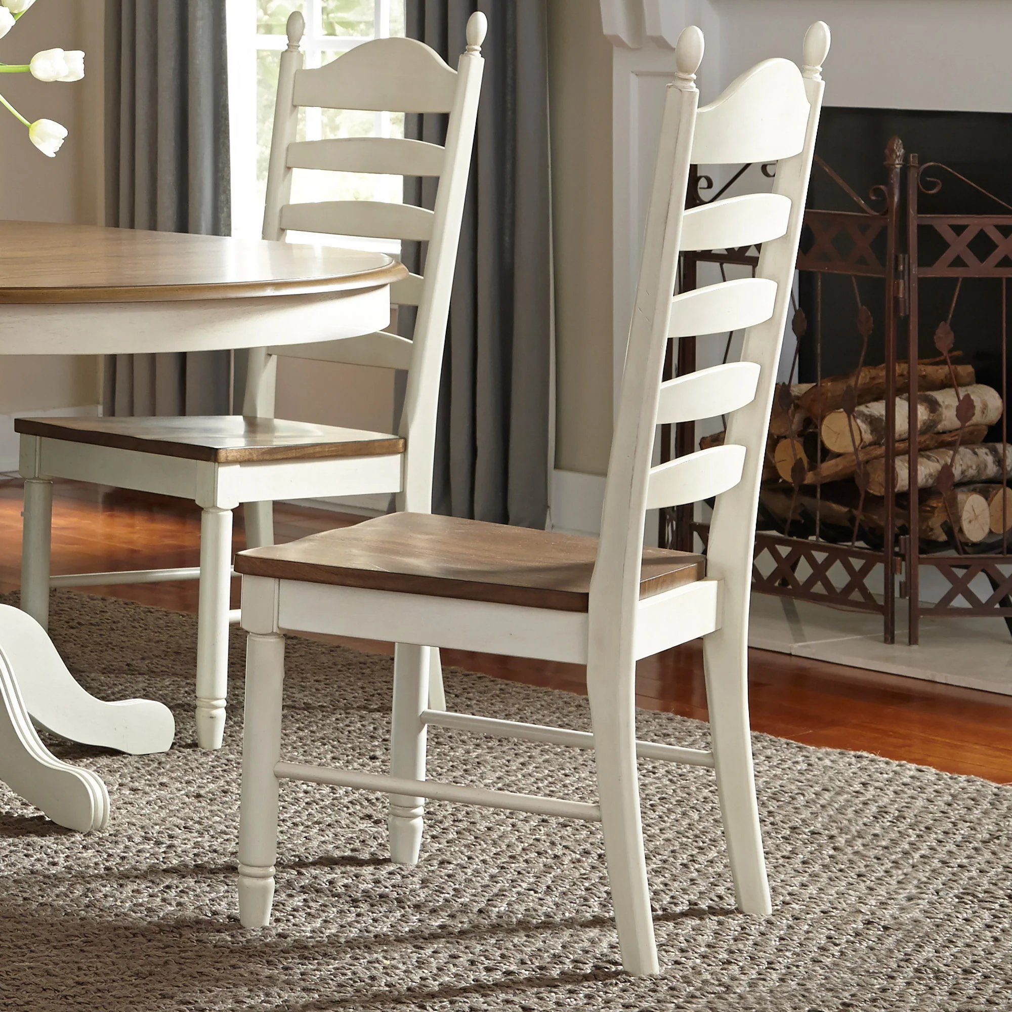 Springfield - Ladder Back Side Chair - Honey & Cream - Image 4
