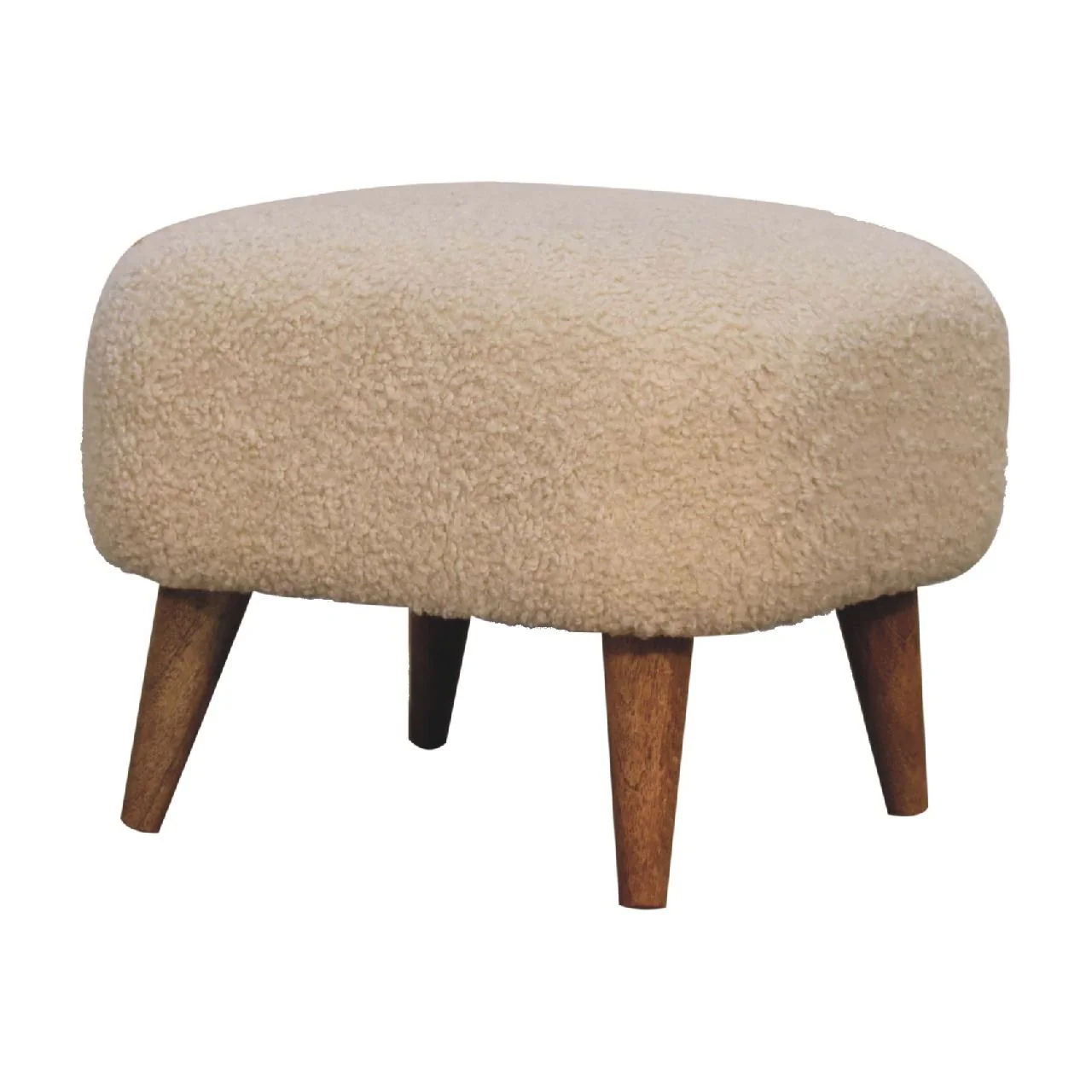 Square Footstool - Cream - Image 3