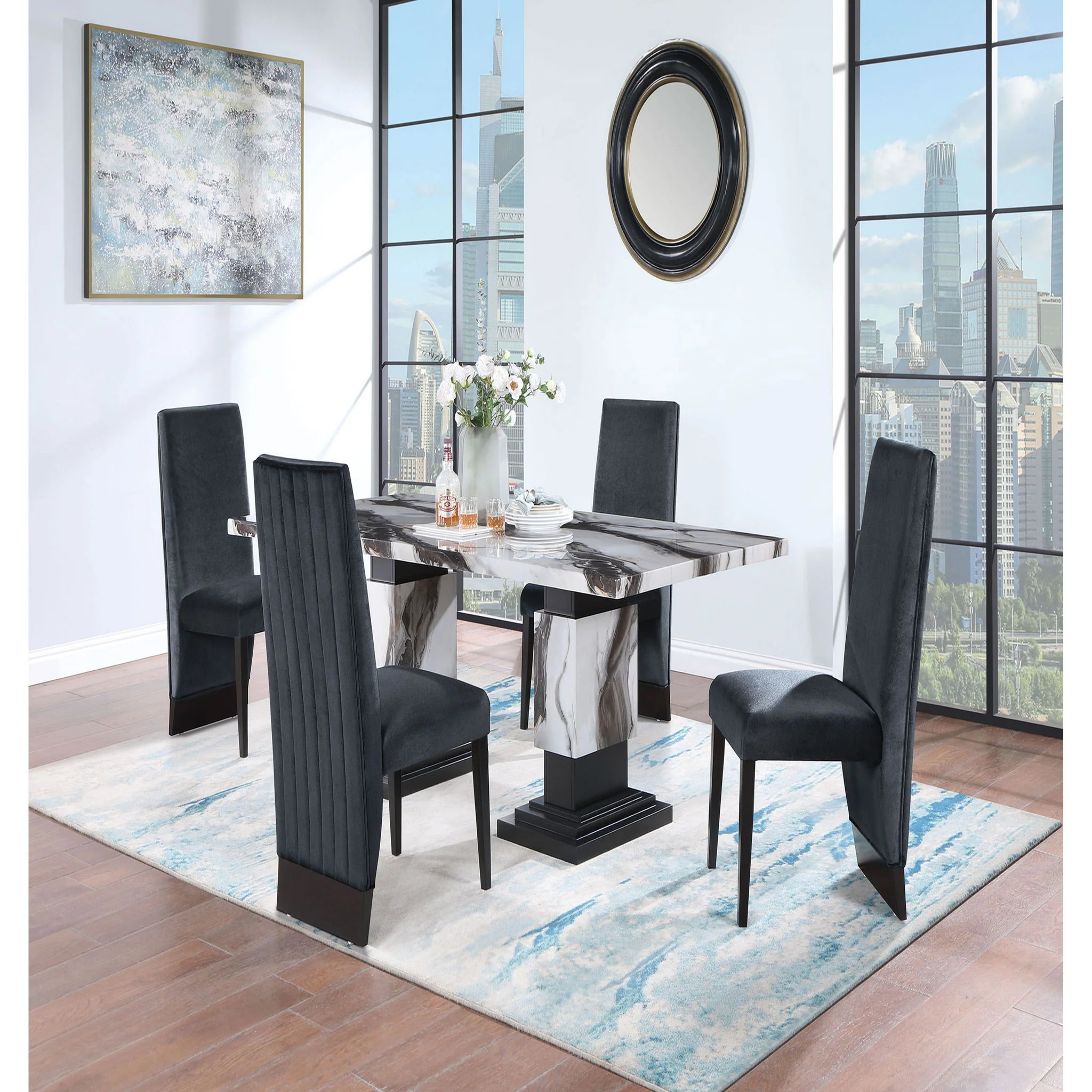 Stacey - Dining Table Set & 4 Chairs - Image 4