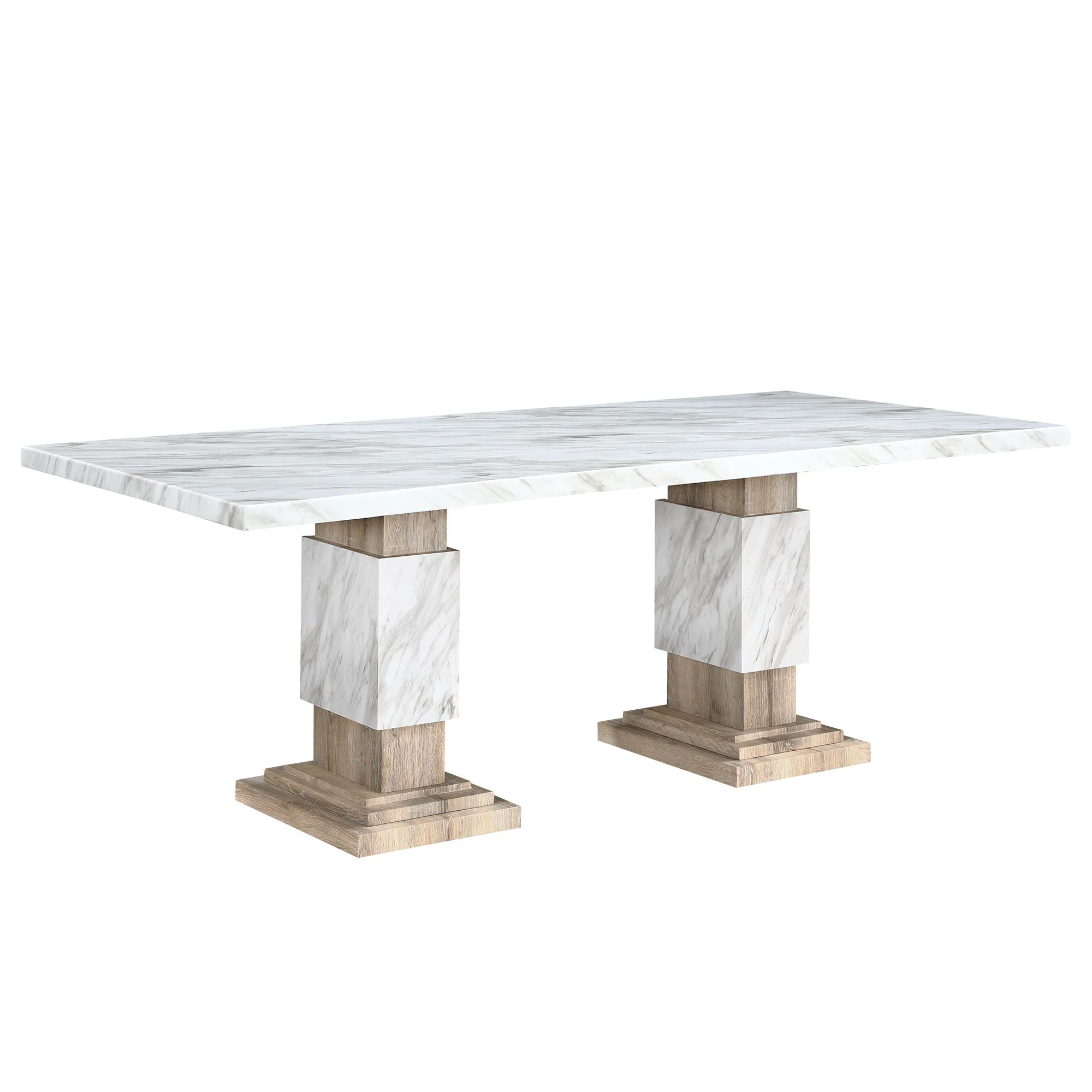Stacey - Dining Table With Pedestal Base - Beige - Image 2