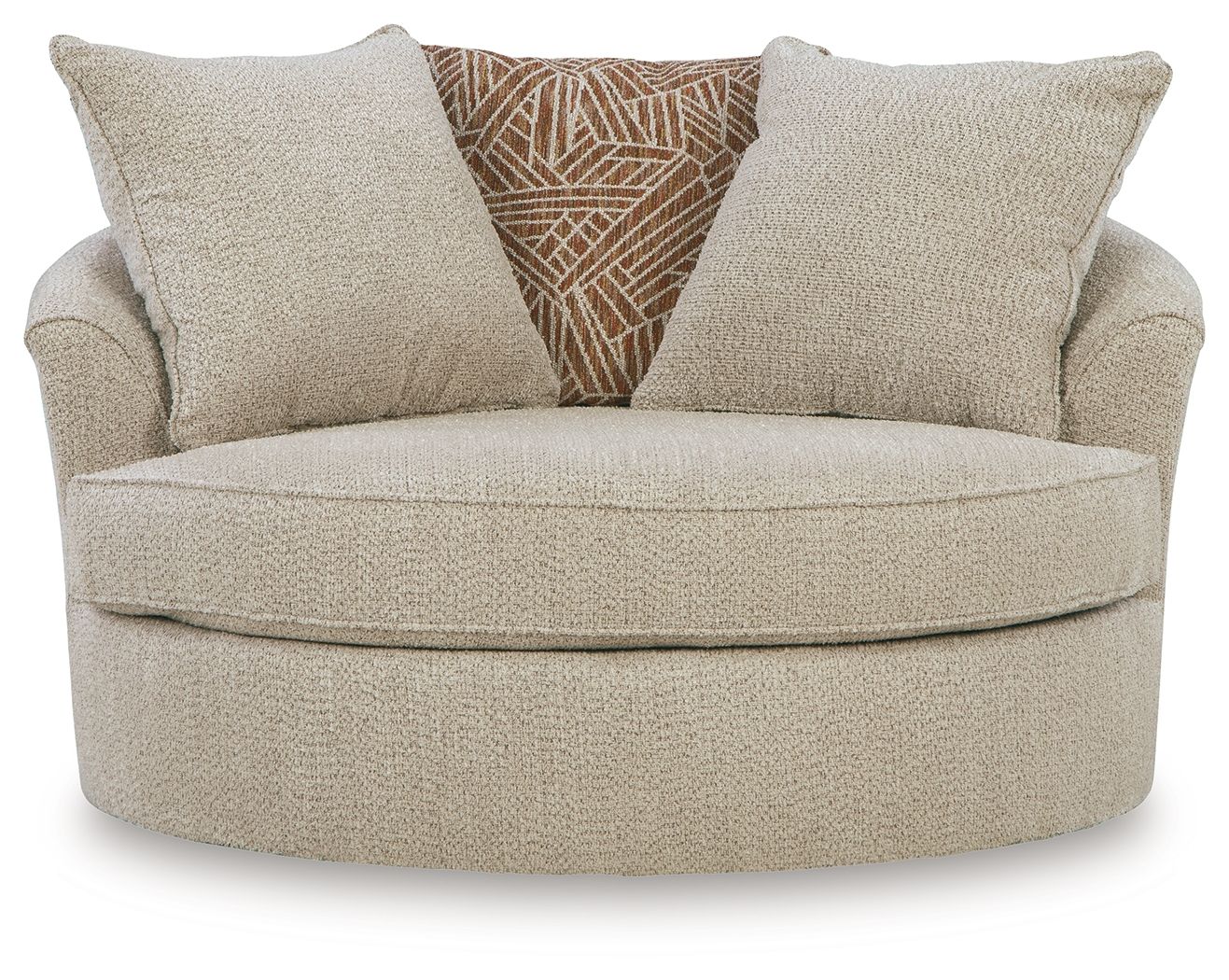 Steelwater Retreat - Oversized Swivel Accent Chair - Latte - Image 2