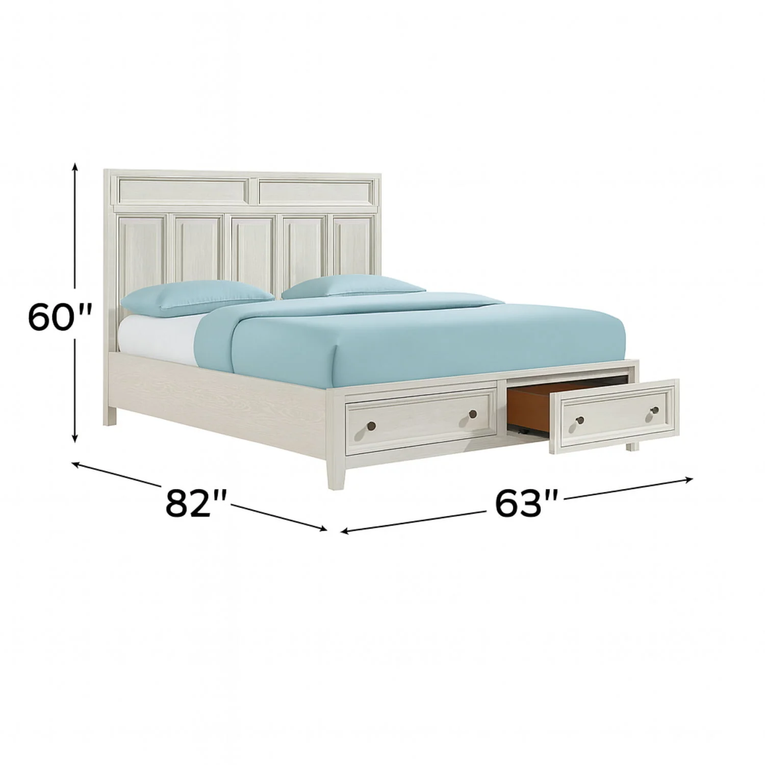 Storage Bed With Panel Headboard And Spacious Footboard Drawers - Image 10
