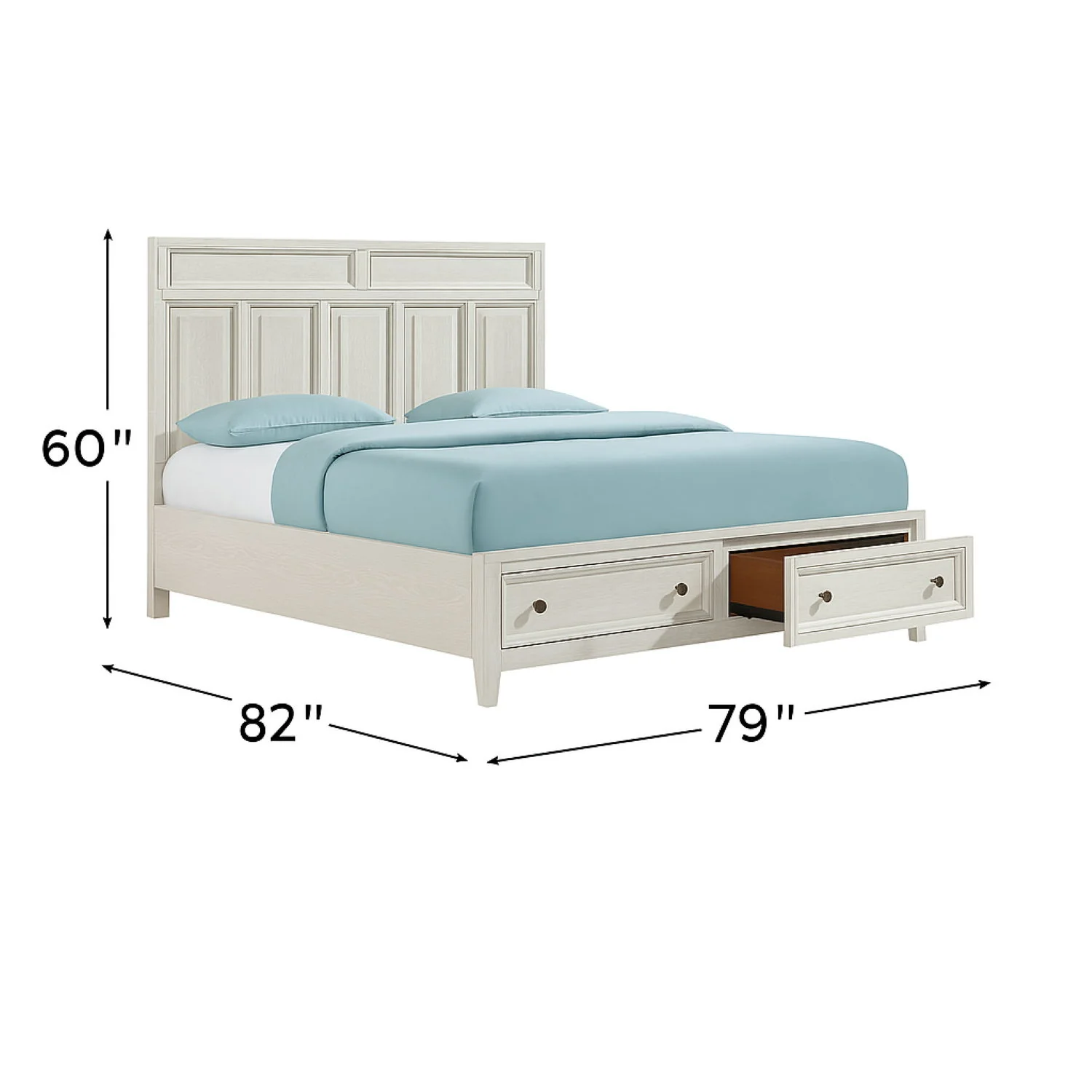 Storage Bed With Panel Headboard And Spacious Footboard Drawers - Image 11