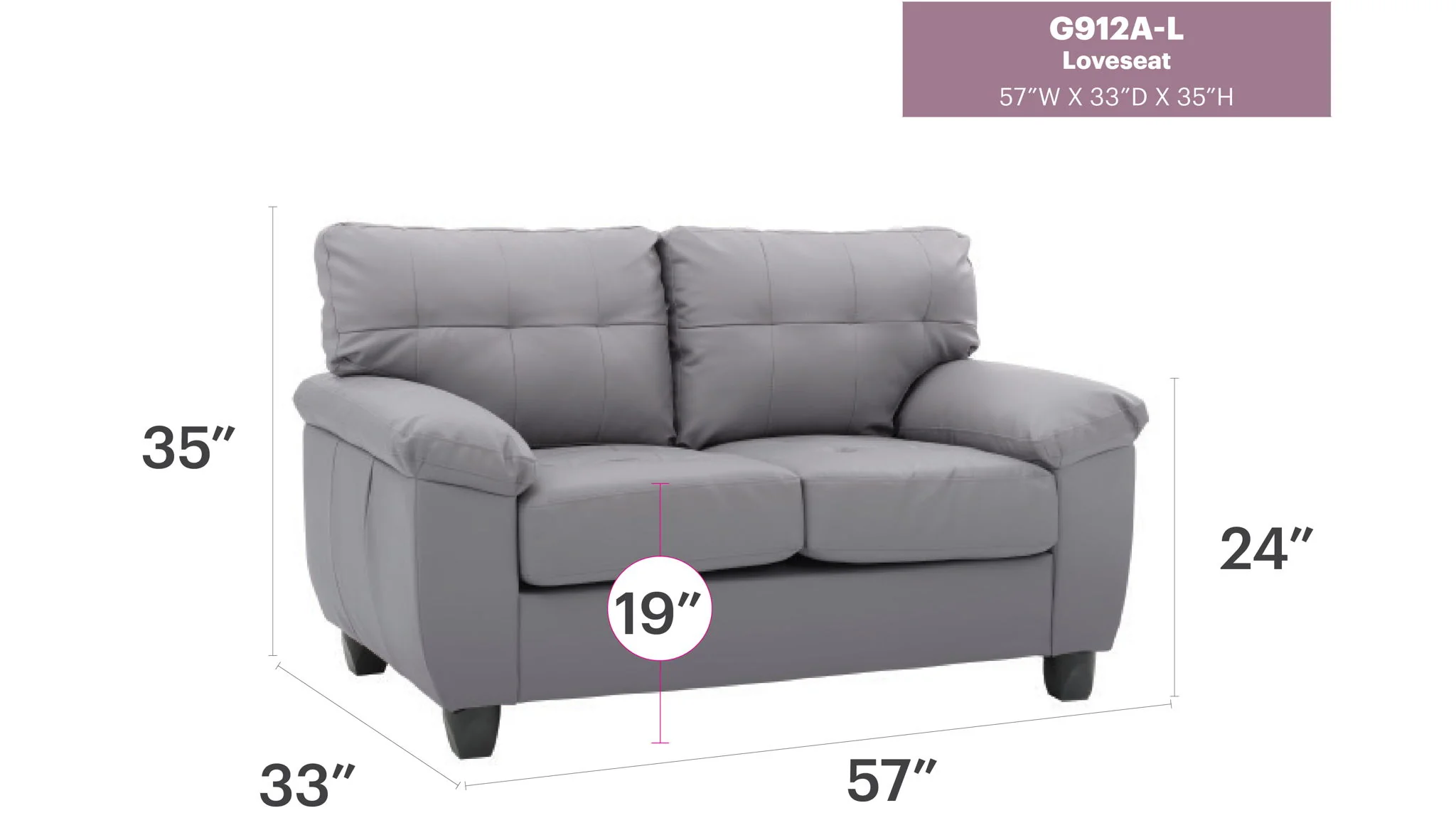 Stylish Loveseat With Padded Arms - Image 7