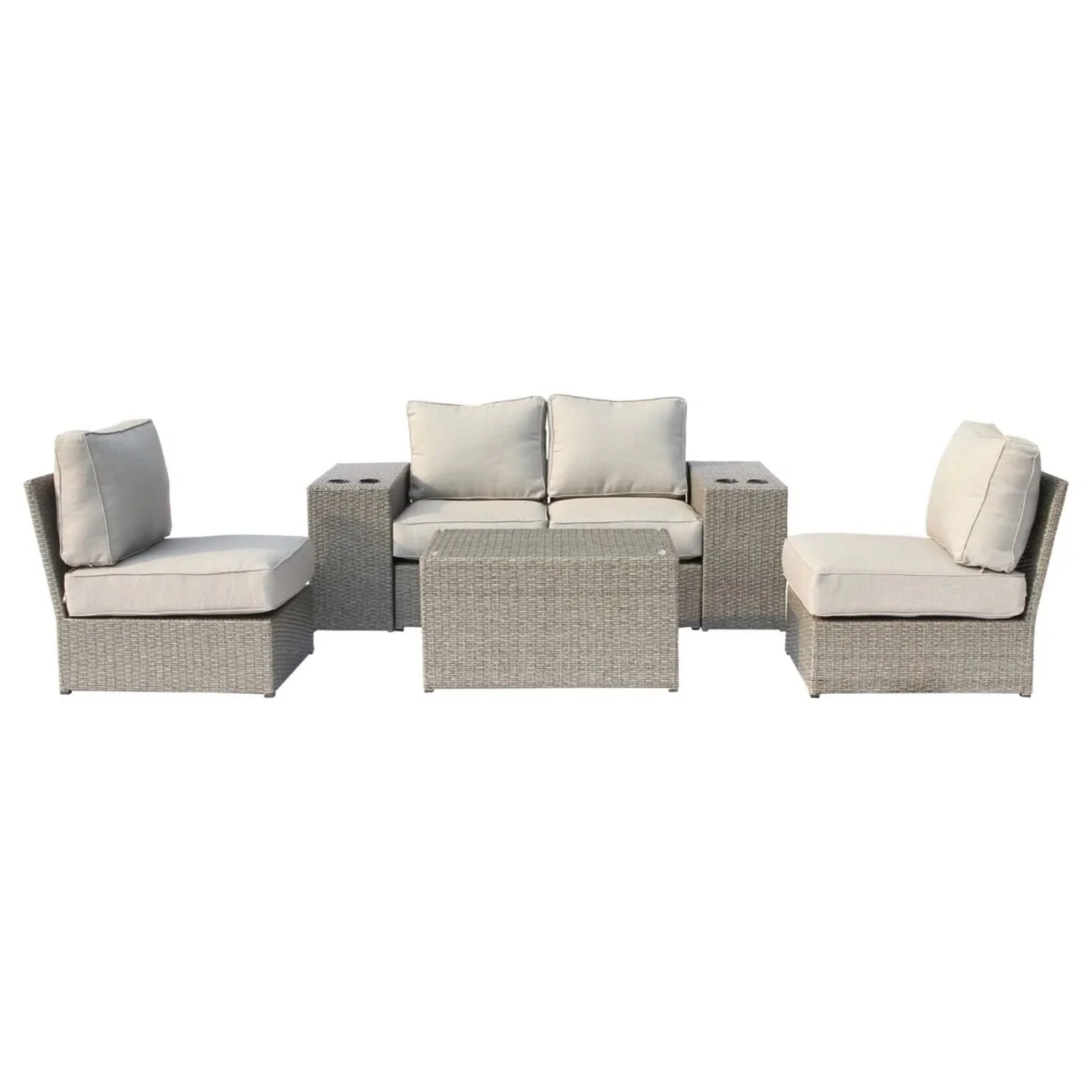 Stylish Modular Wicker Patio Seating Group - Image 5