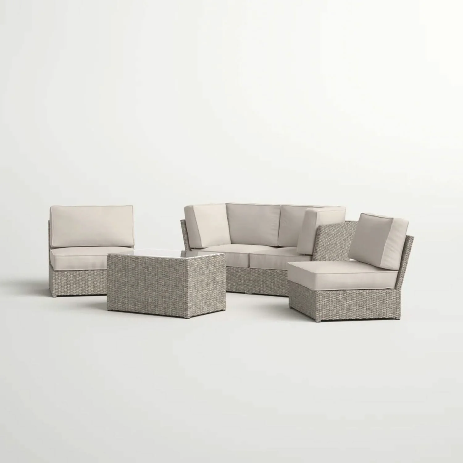 Stylish Modular Wicker Patio Seating Group - Image 8