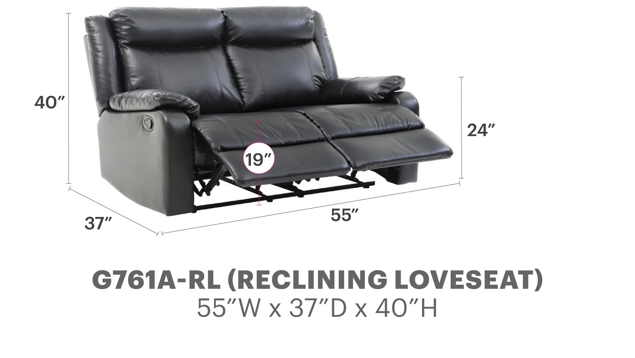 Stylish Reclining Loveseat For Two - Image 3