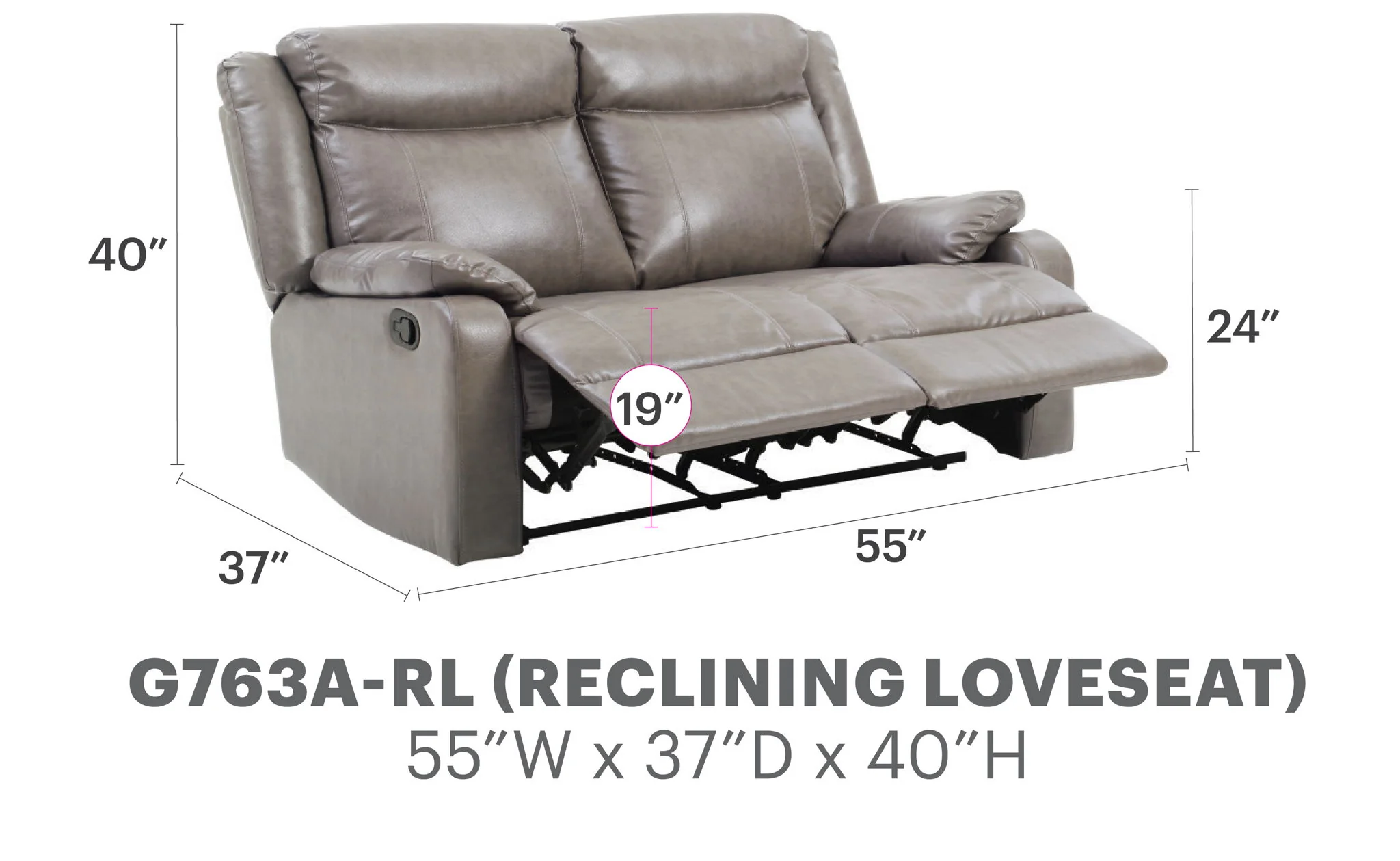 Stylish Reclining Loveseat For Two - Image 6