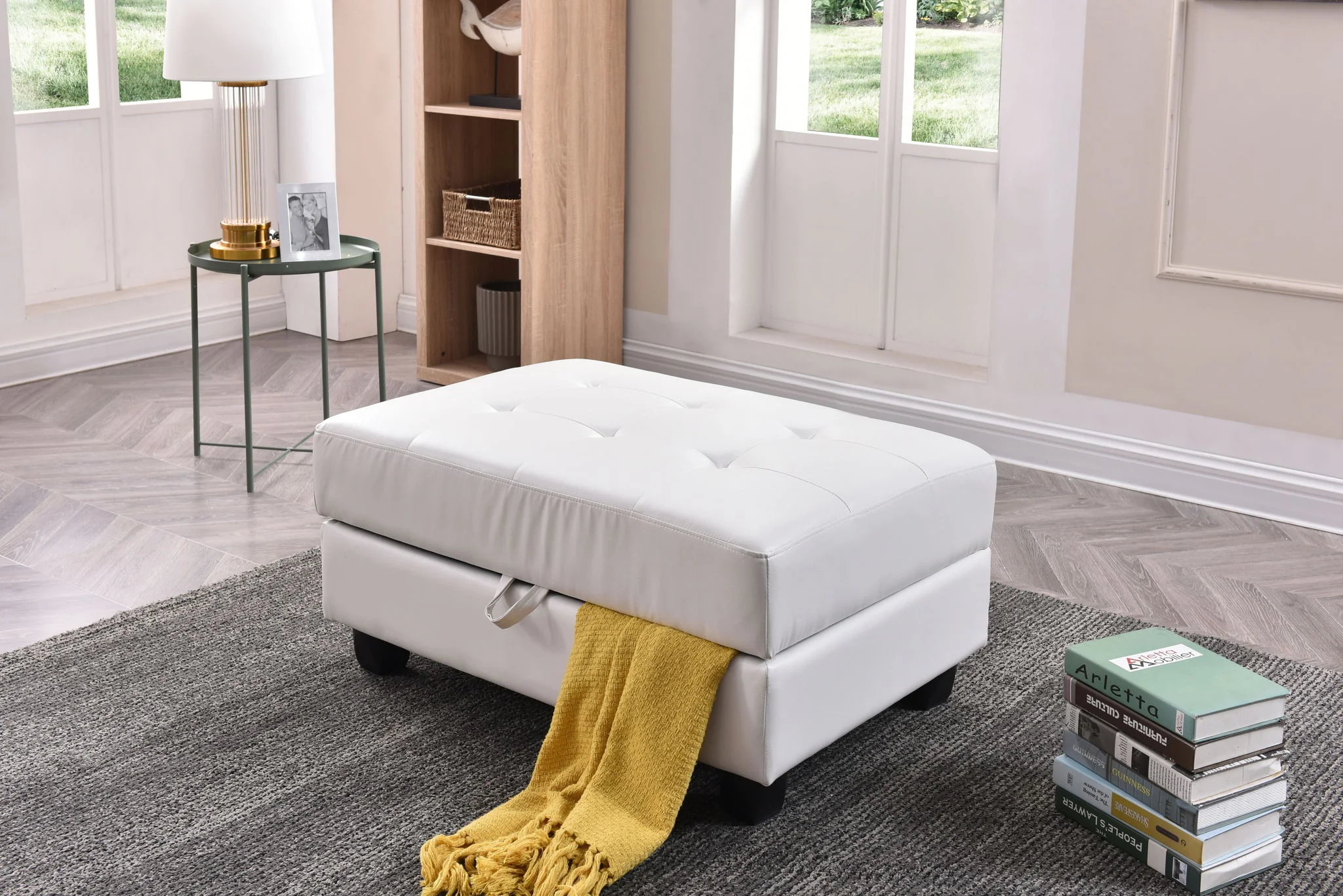 Stylish Storage Contemporary Ottoman - Image 2