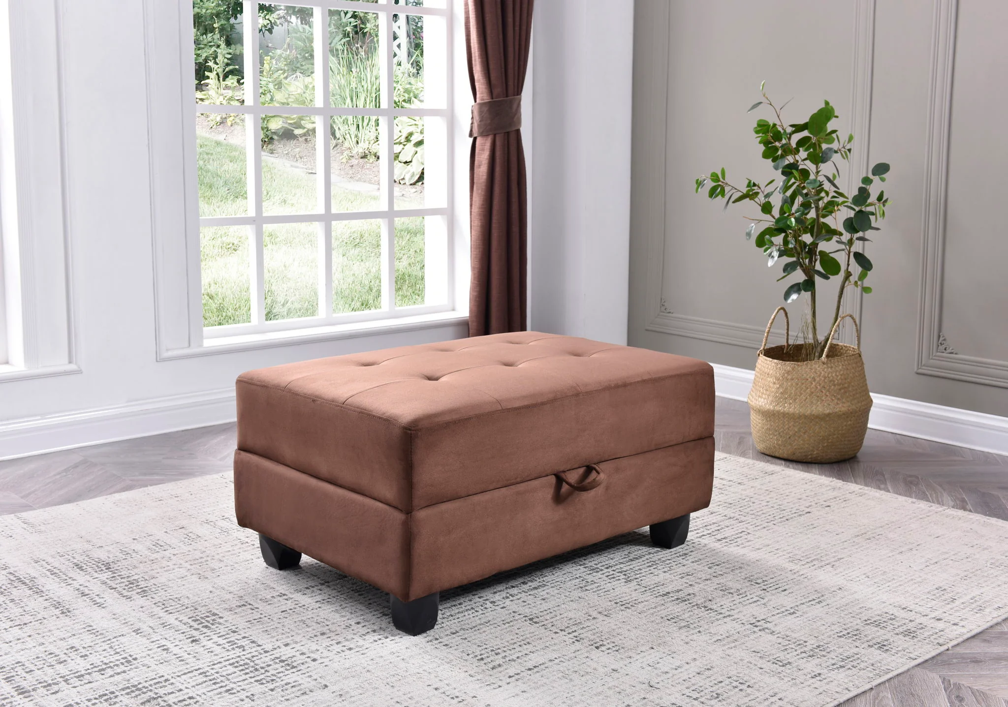 Stylish Storage Contemporary Ottoman - Image 5