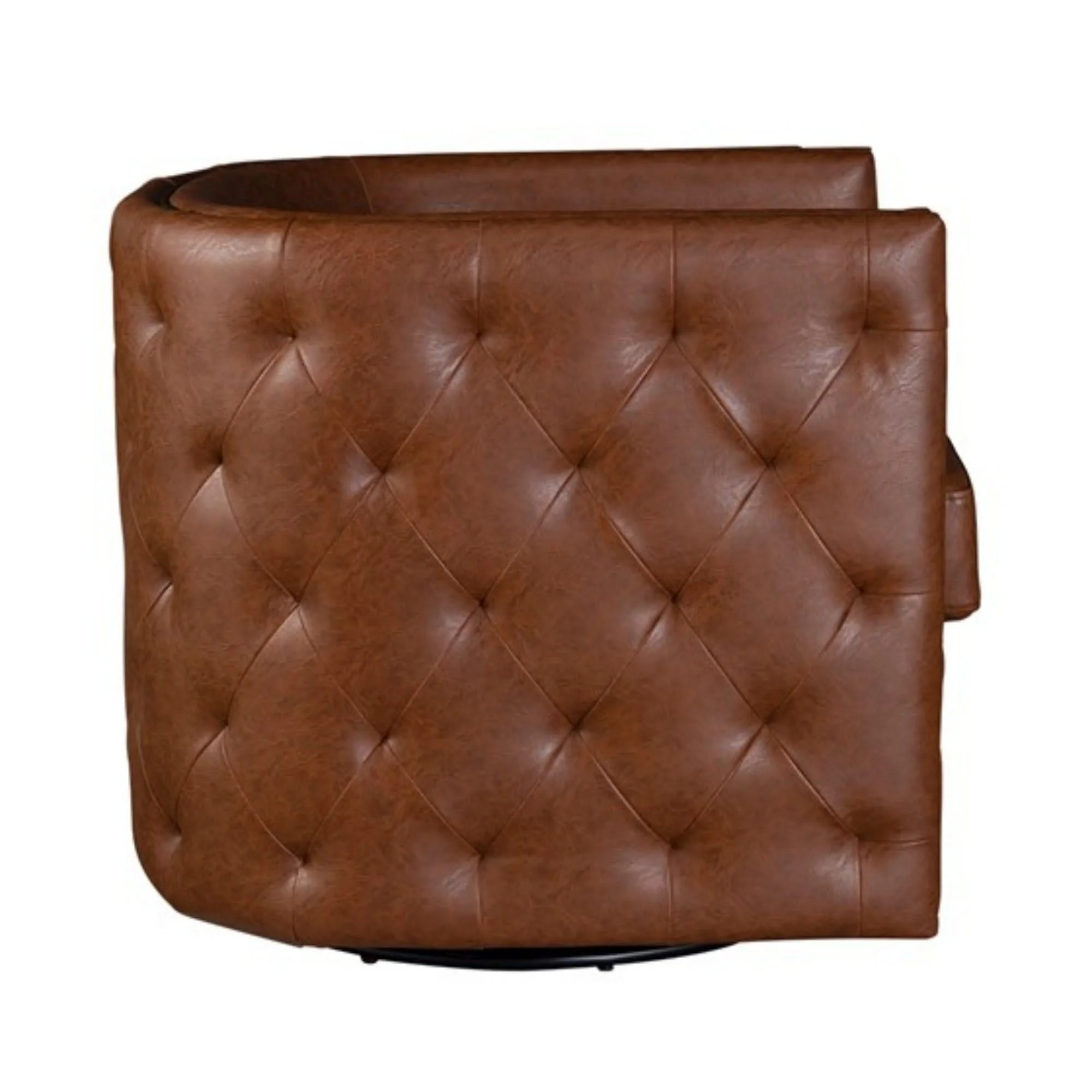 Swivel Chair With Tufted Barrel Design And Nailhead Accents - Image 4