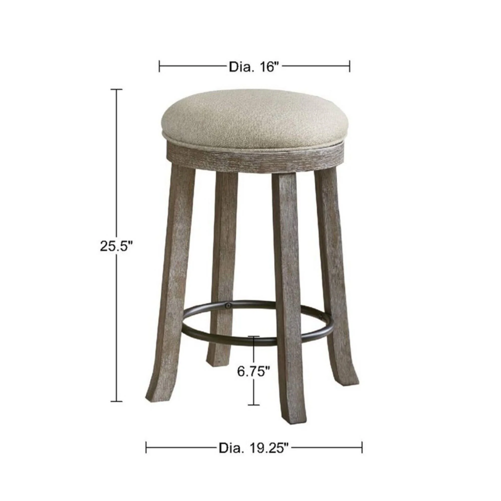 Swivel Counter Stool - Cream / Reclaimed Gray - Image 4