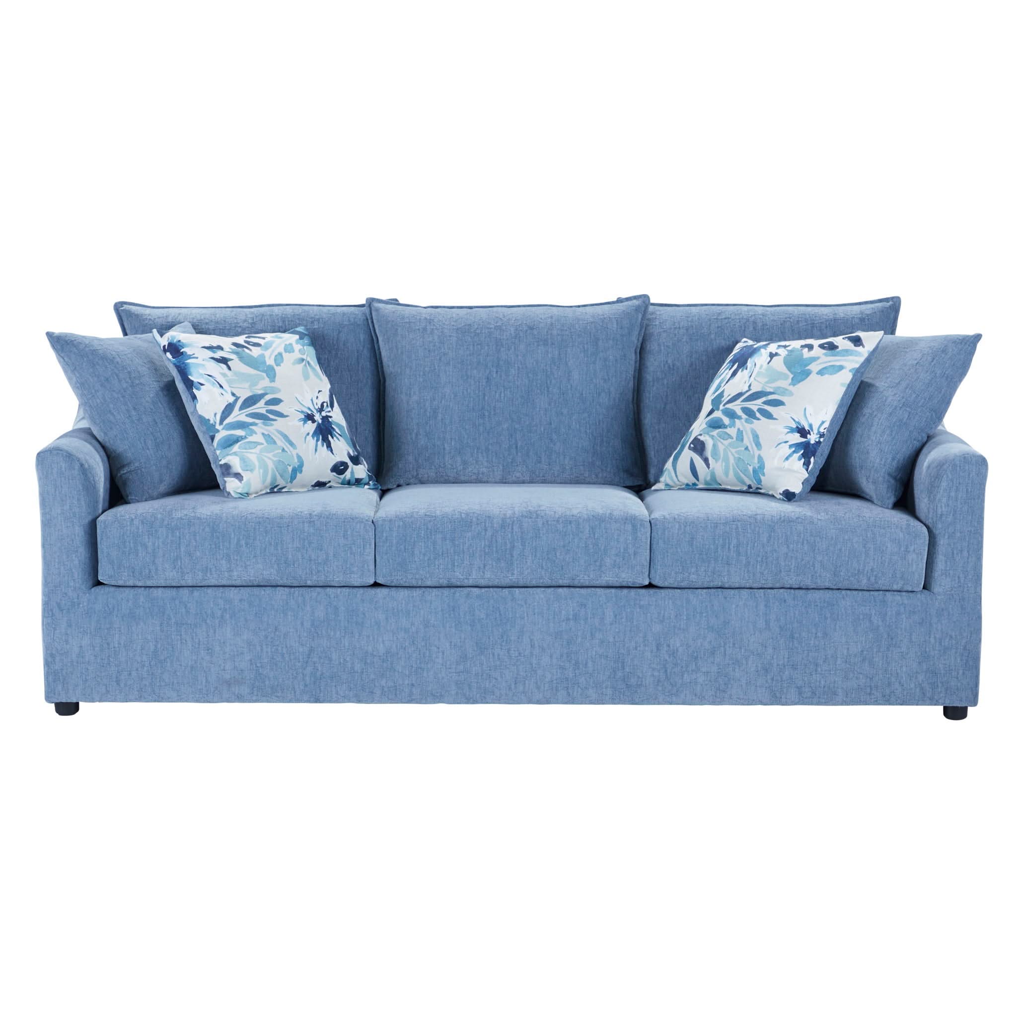 Sylvie - 2 Piece Living Room Set (Sofa & Swivel Chair) - Blue And White Print - Image 4