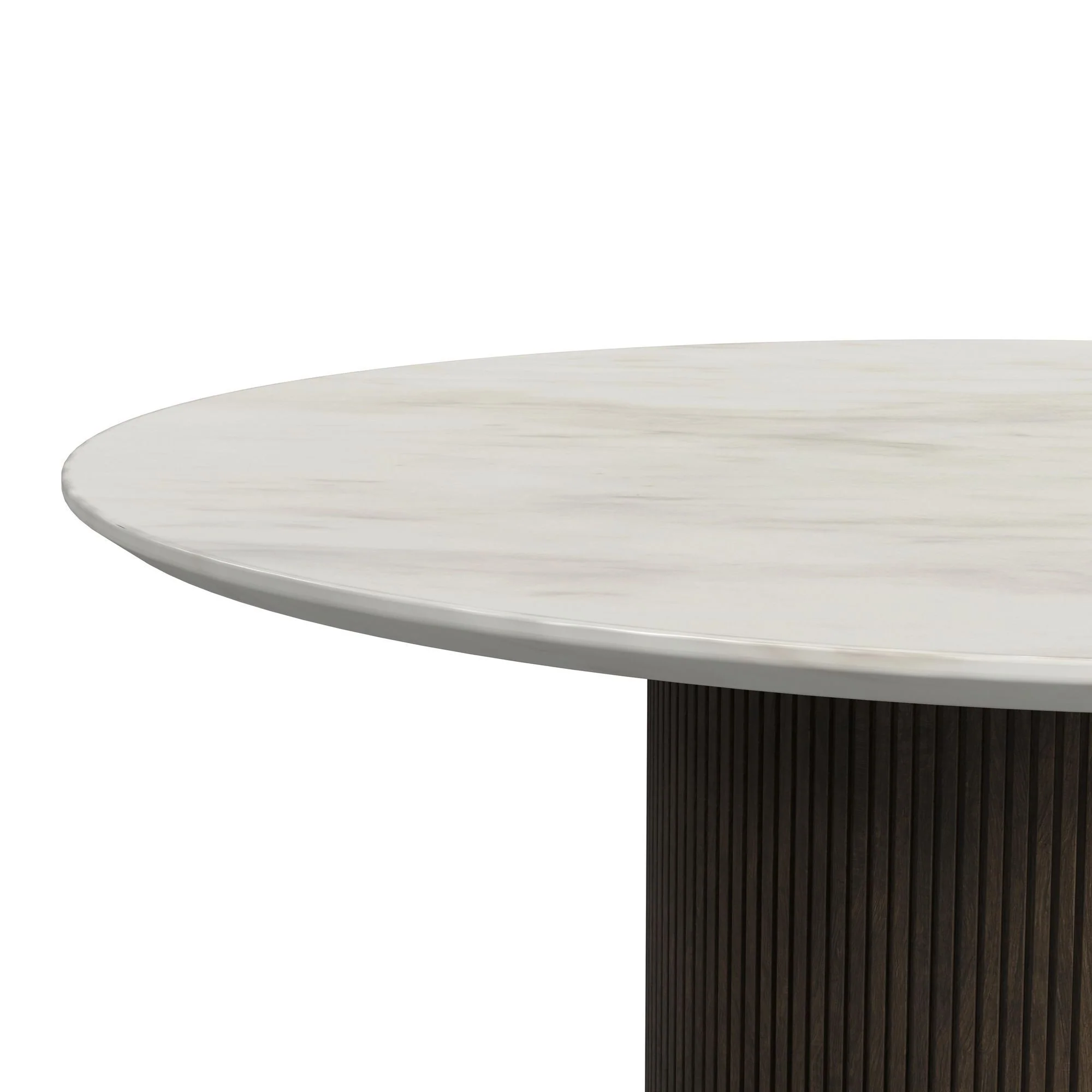 Sylvie - Round Table With White Faux Marble Top And Base - Image 3