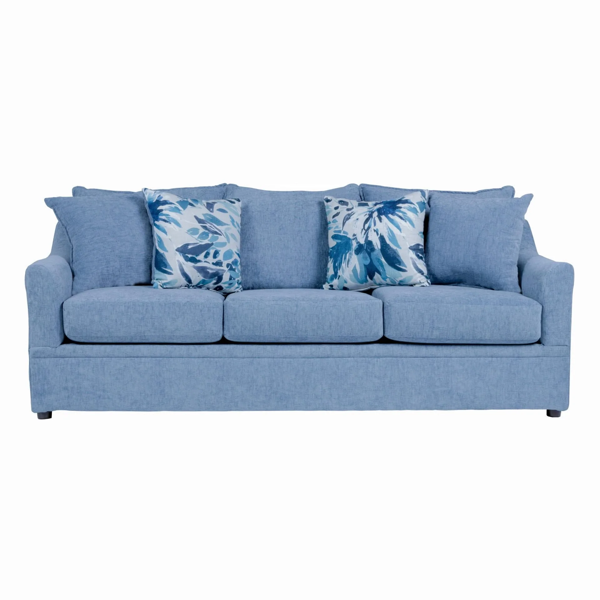 Sylvie - Sofa With 4 Accent Pillows - Slate Blue - Image 4