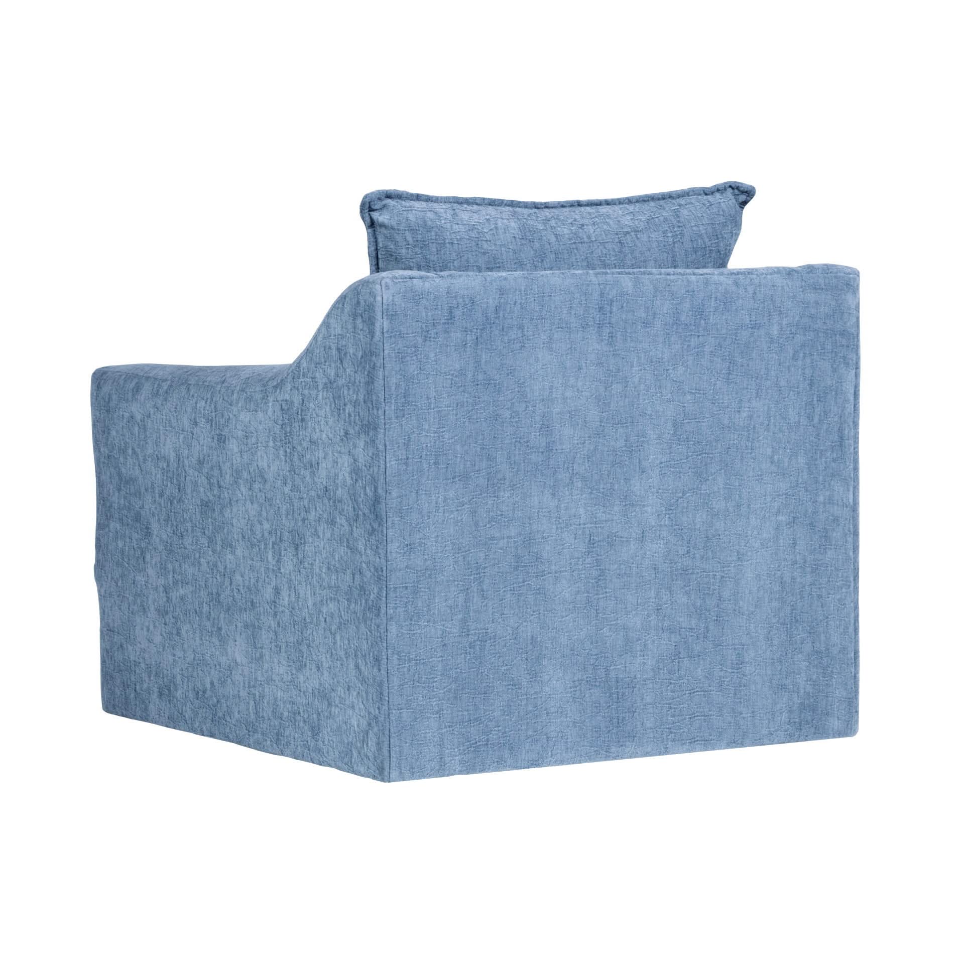 Sylvie - Swivel Chair - Blue Slate - Image 4