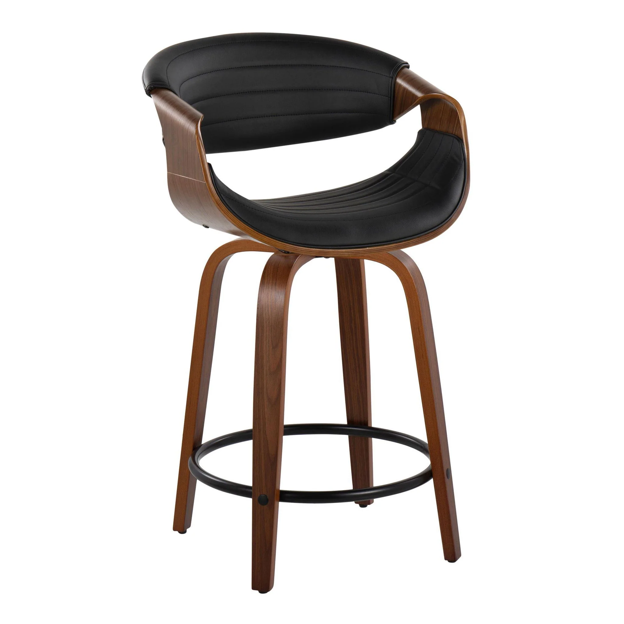 Symphony - Mid Century Modern Fixed Height Counter Stool With Swivel With Round Footrest (Set of 2) - Image 11