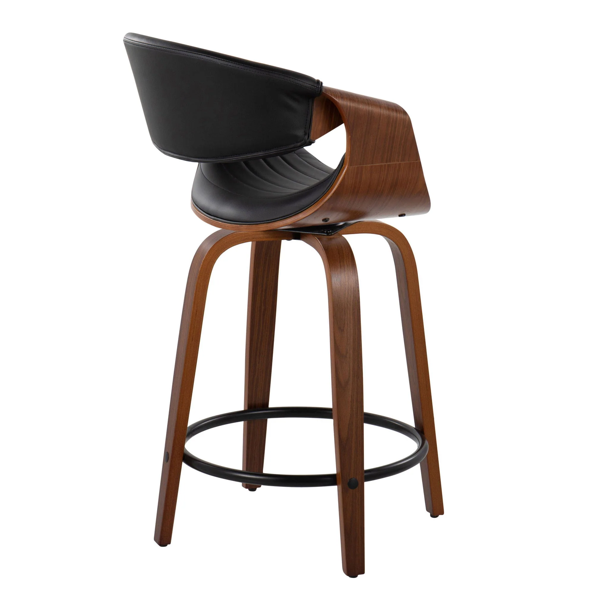 Symphony - Mid Century Modern Fixed Height Counter Stool With Swivel With Round Footrest (Set of 2) - Image 8