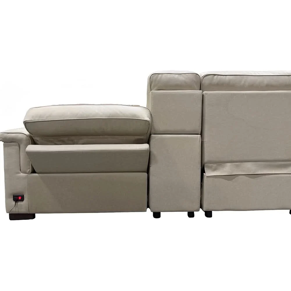 Syracuse Grey 5PC Leather Power Reclining Sectional with Console & Deep Comfort Seating - Image 6