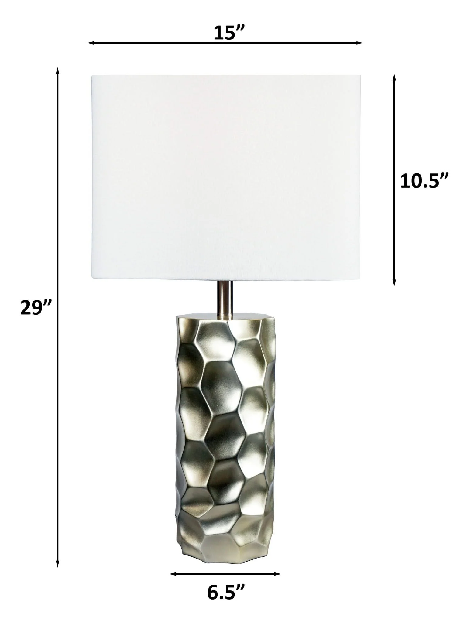 Table Lamp - Metallic And White - Image 3