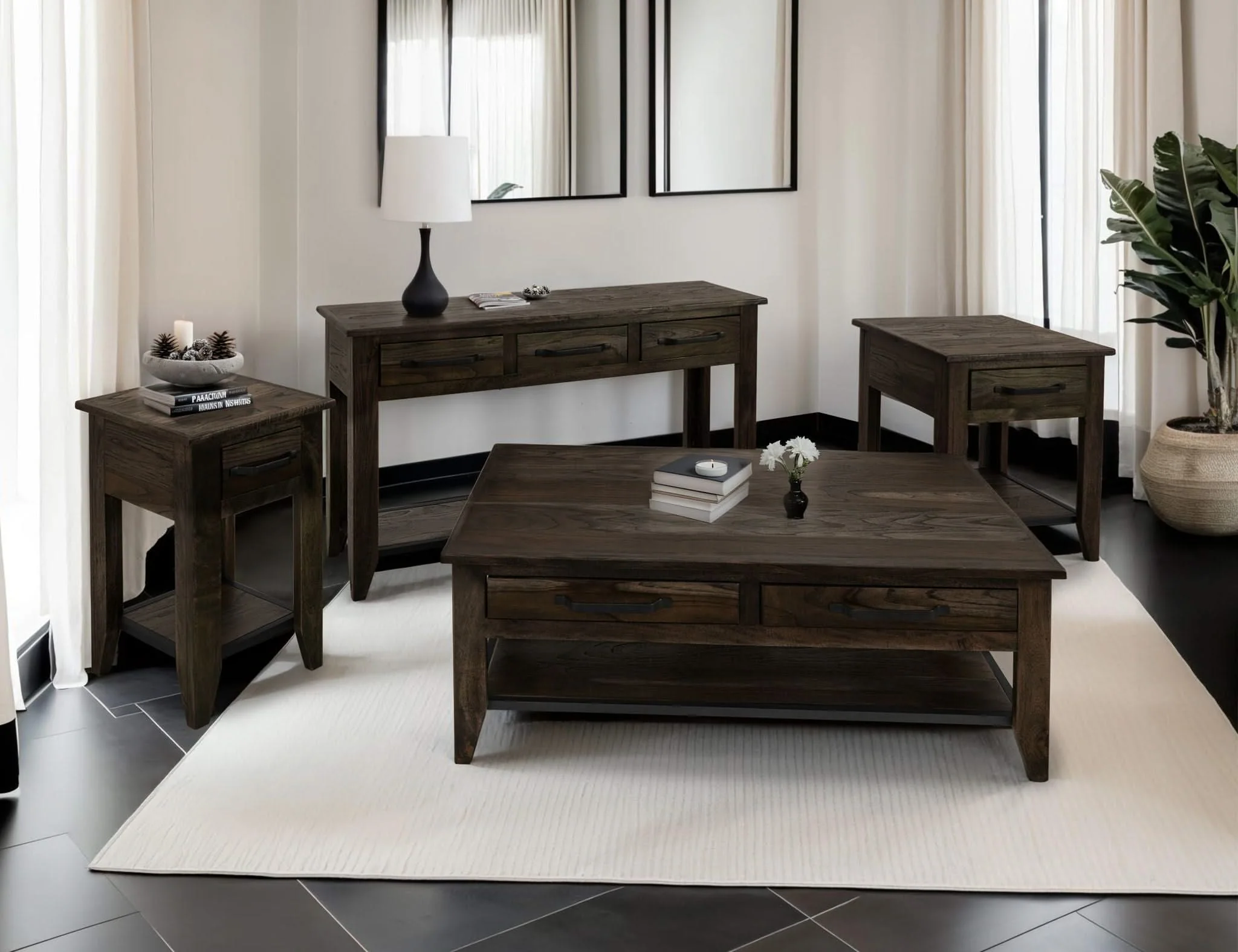 Teak - Chairside Table - Oil Black - Image 4
