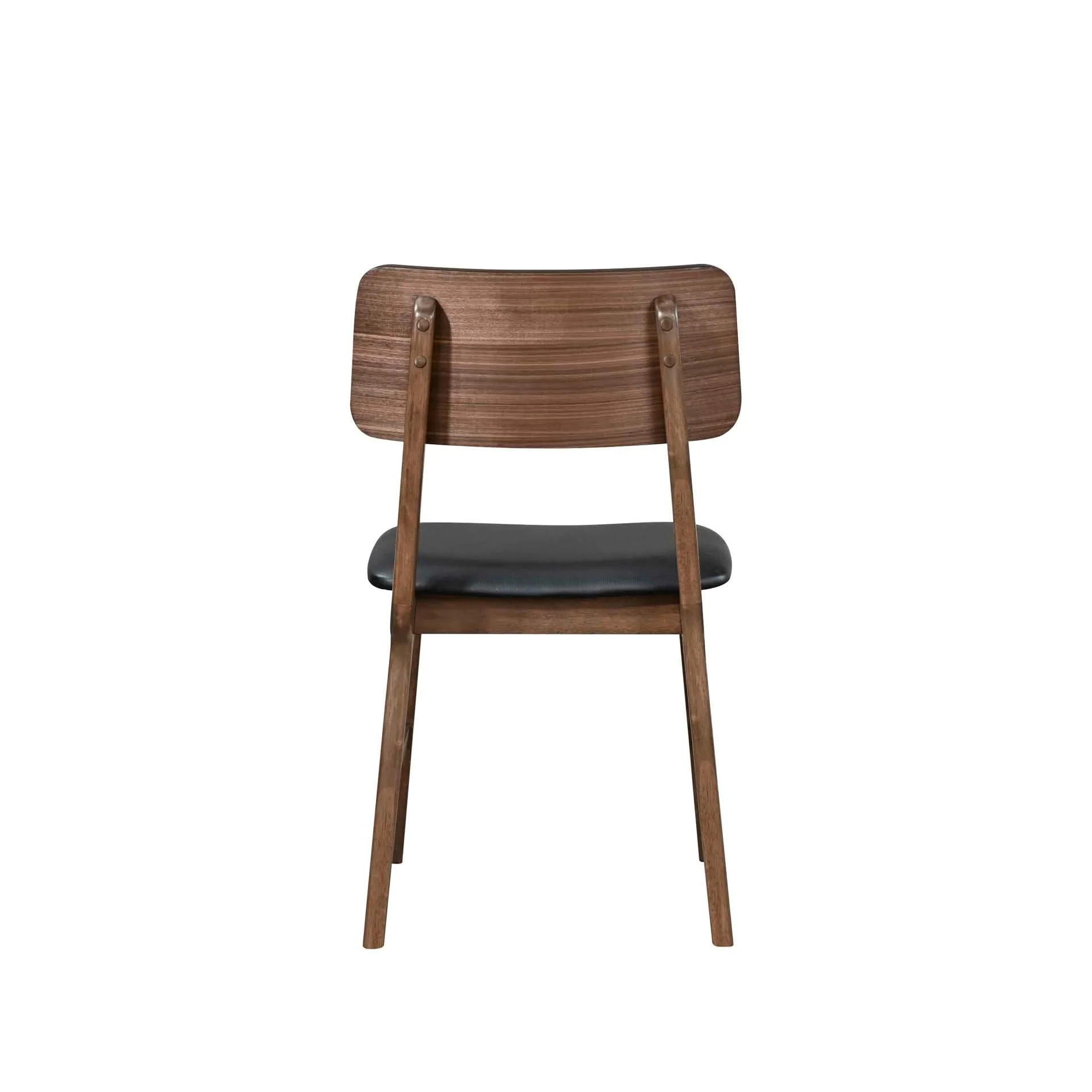 Thea - Wood Back Side Chair With Black Seat (Set of 2) - Walnut - Image 3