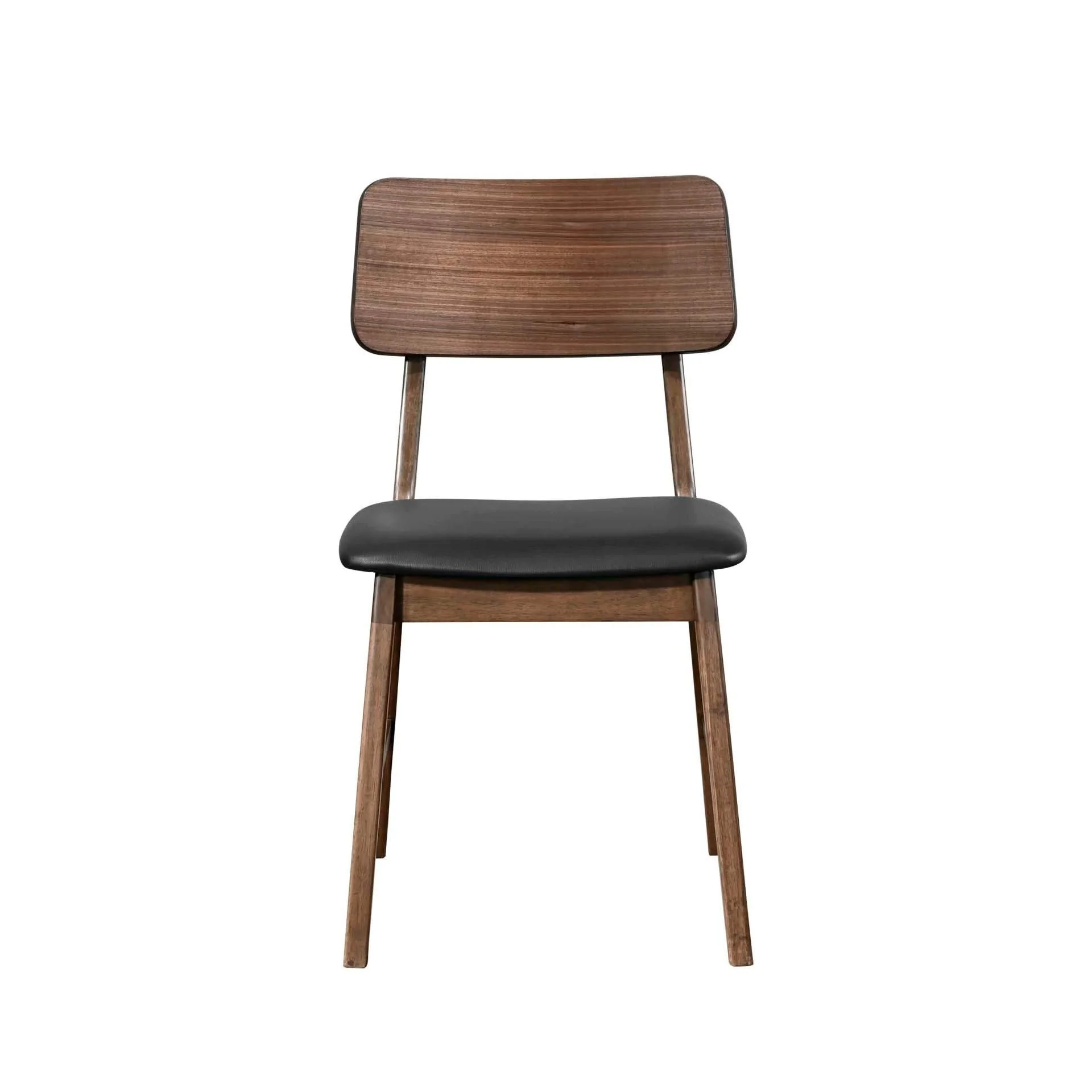 Thea - Wood Back Side Chair With Black Seat (Set of 2) - Walnut - Image 4
