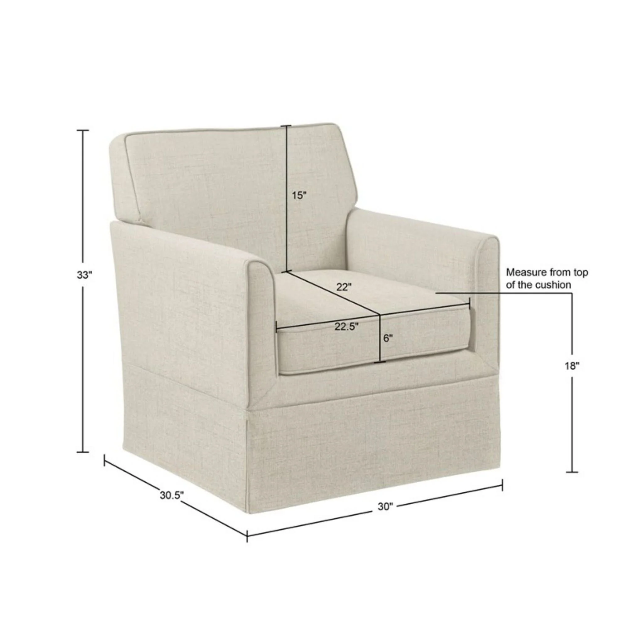 Timeless - Accent Armchair With Classic Track Arm Silhouette And Skirted Base - Image 3