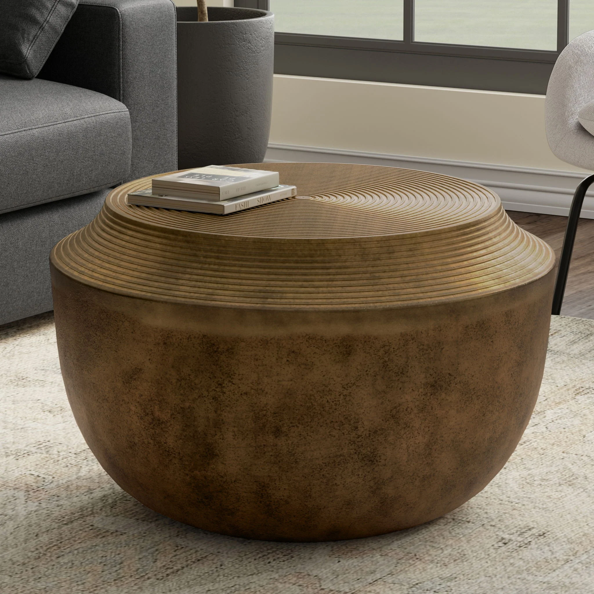 Timmons - Cast Aluminum Coffee Table - Brown - Image 4