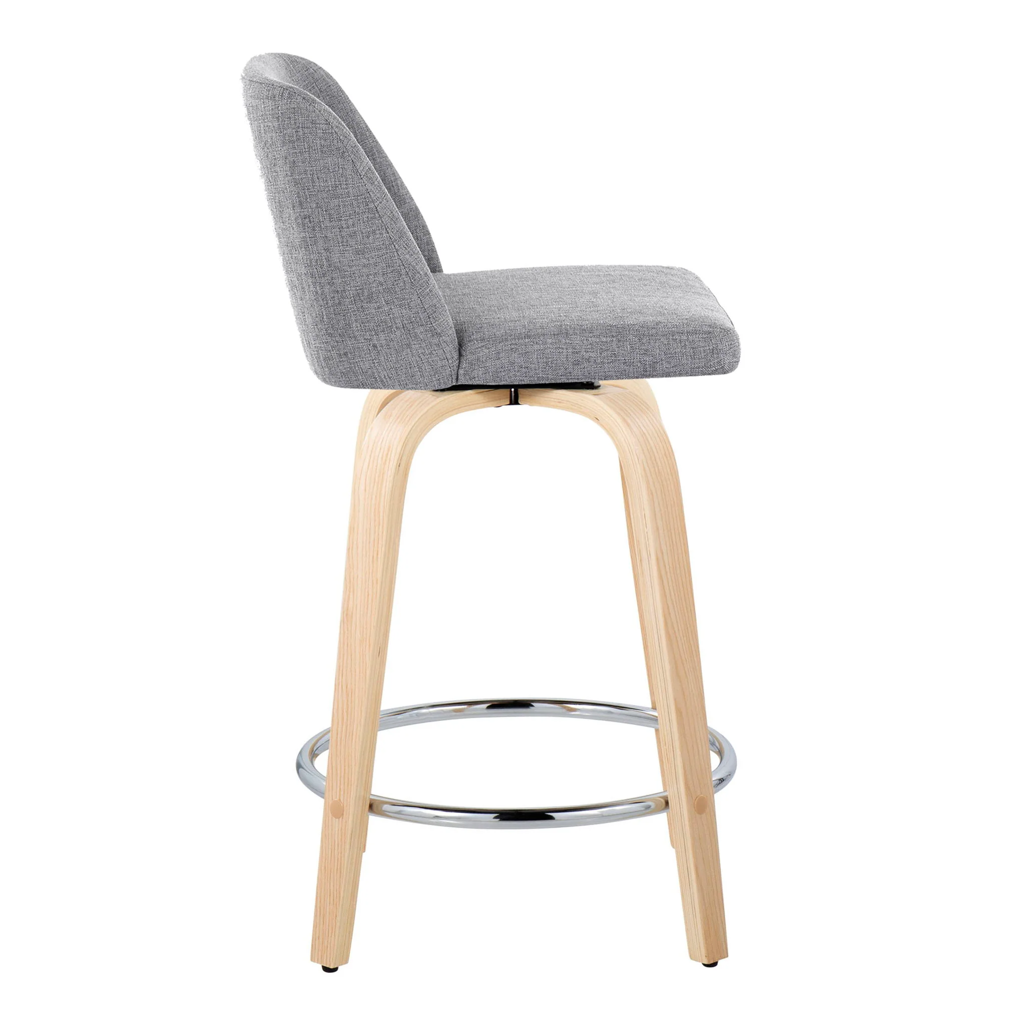 Toriano - Contemporary Fixed Height Counter Stool & Swivel And Round Footrest (Set of 2) - Image 11