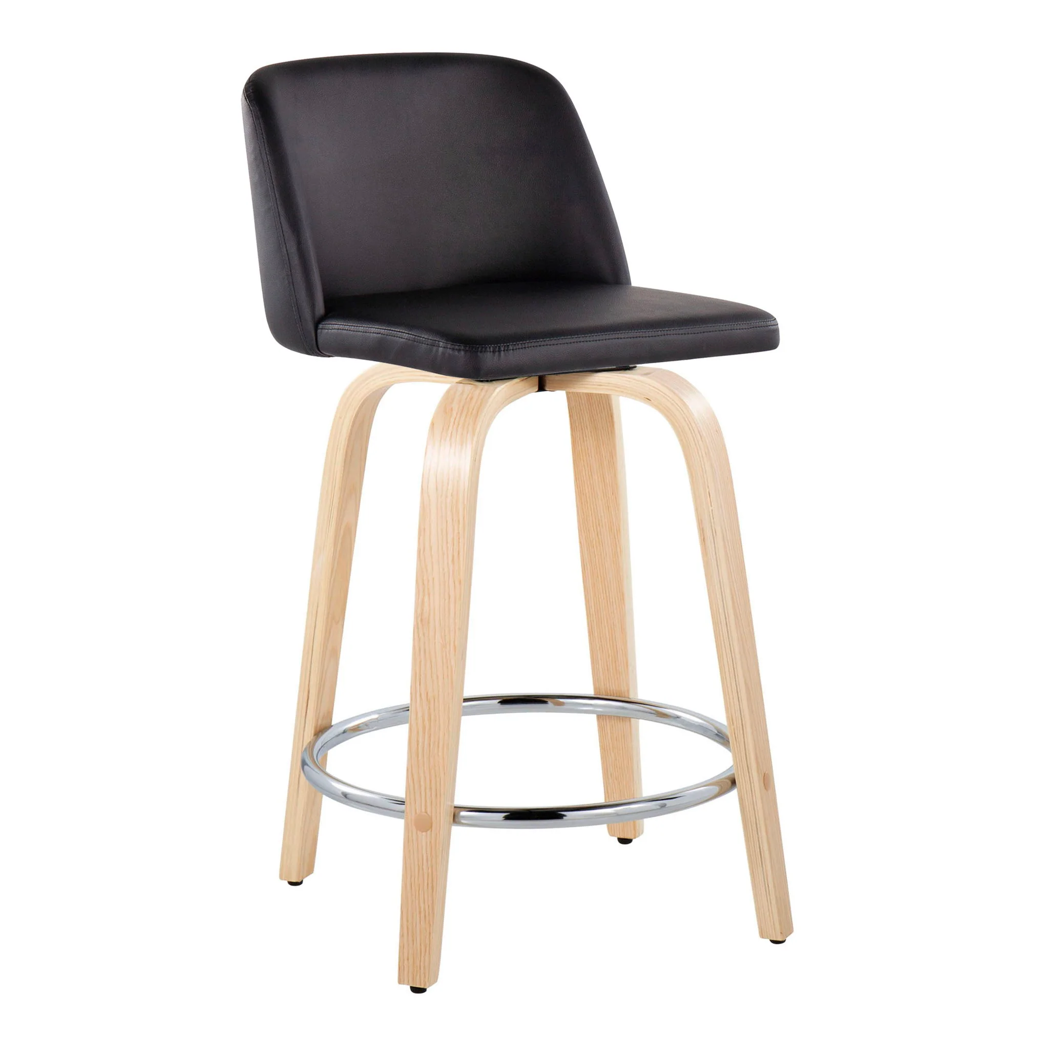 Toriano - Contemporary Fixed Height Counter Stool & Swivel And Round Footrest (Set of 2) - Image 12