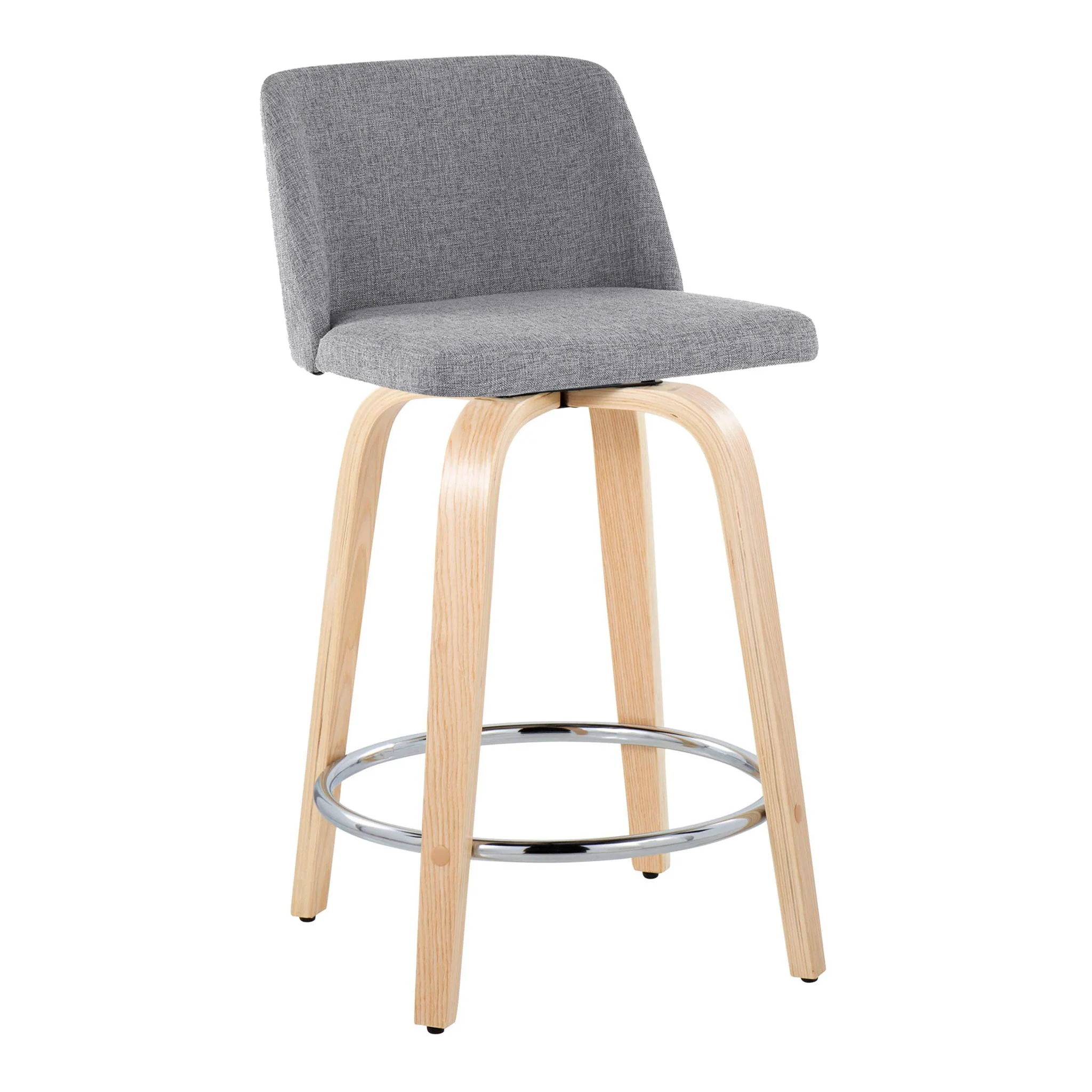 Toriano - Contemporary Fixed Height Counter Stool & Swivel And Round Footrest (Set of 2) - Image 4