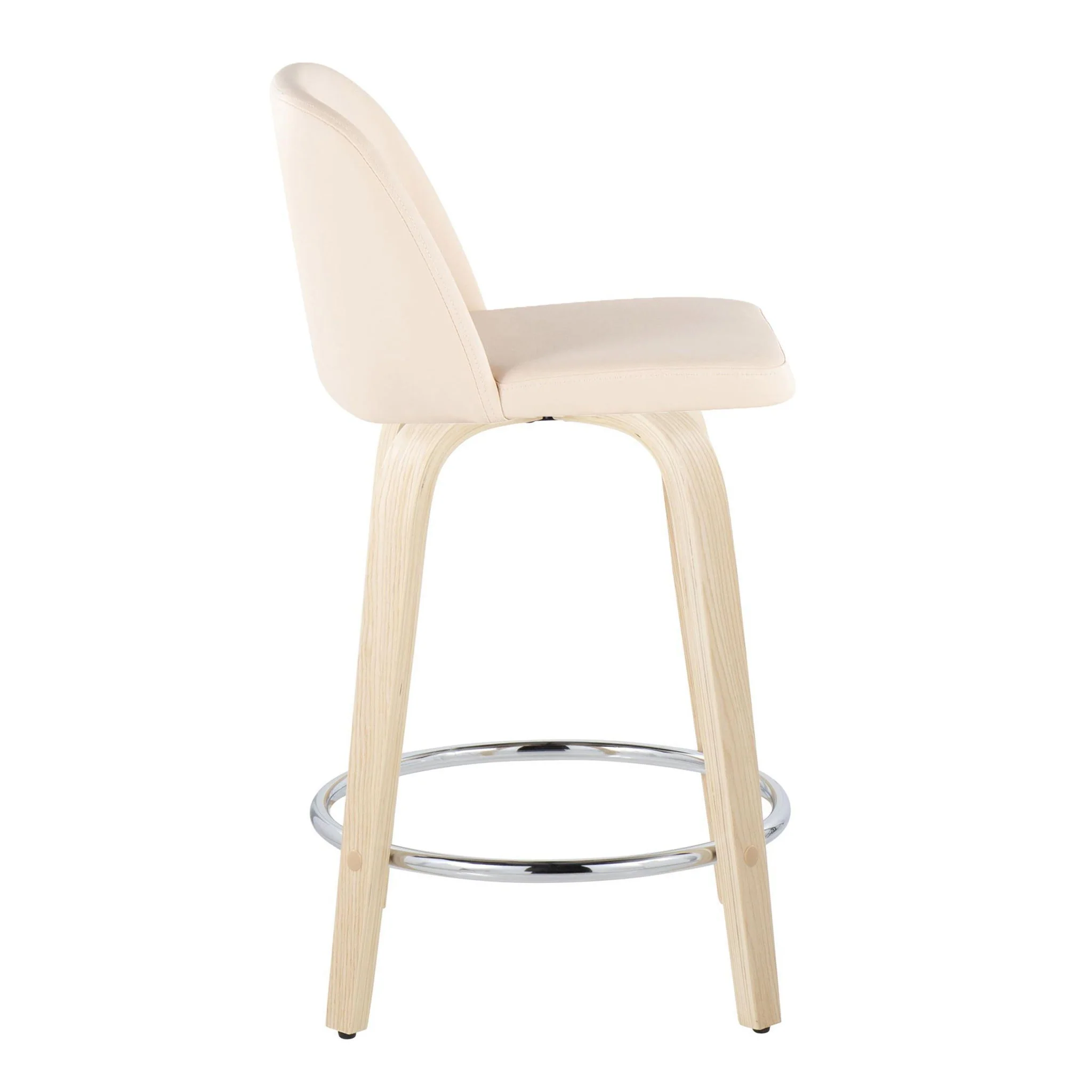 Toriano - Contemporary Fixed Height Counter Stool & Swivel And Round Footrest (Set of 2) - Image 5