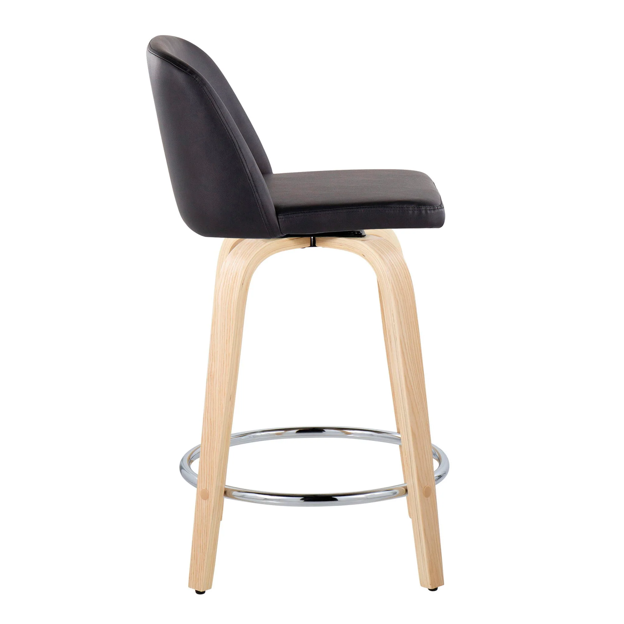 Toriano - Contemporary Fixed Height Counter Stool & Swivel And Round Footrest (Set of 2) - Image 6