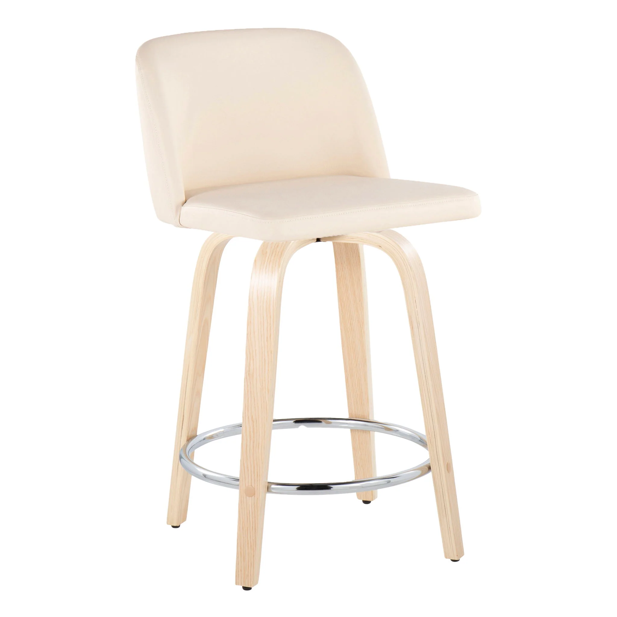 Toriano - Contemporary Fixed Height Counter Stool & Swivel And Round Footrest (Set of 2) - Image 8