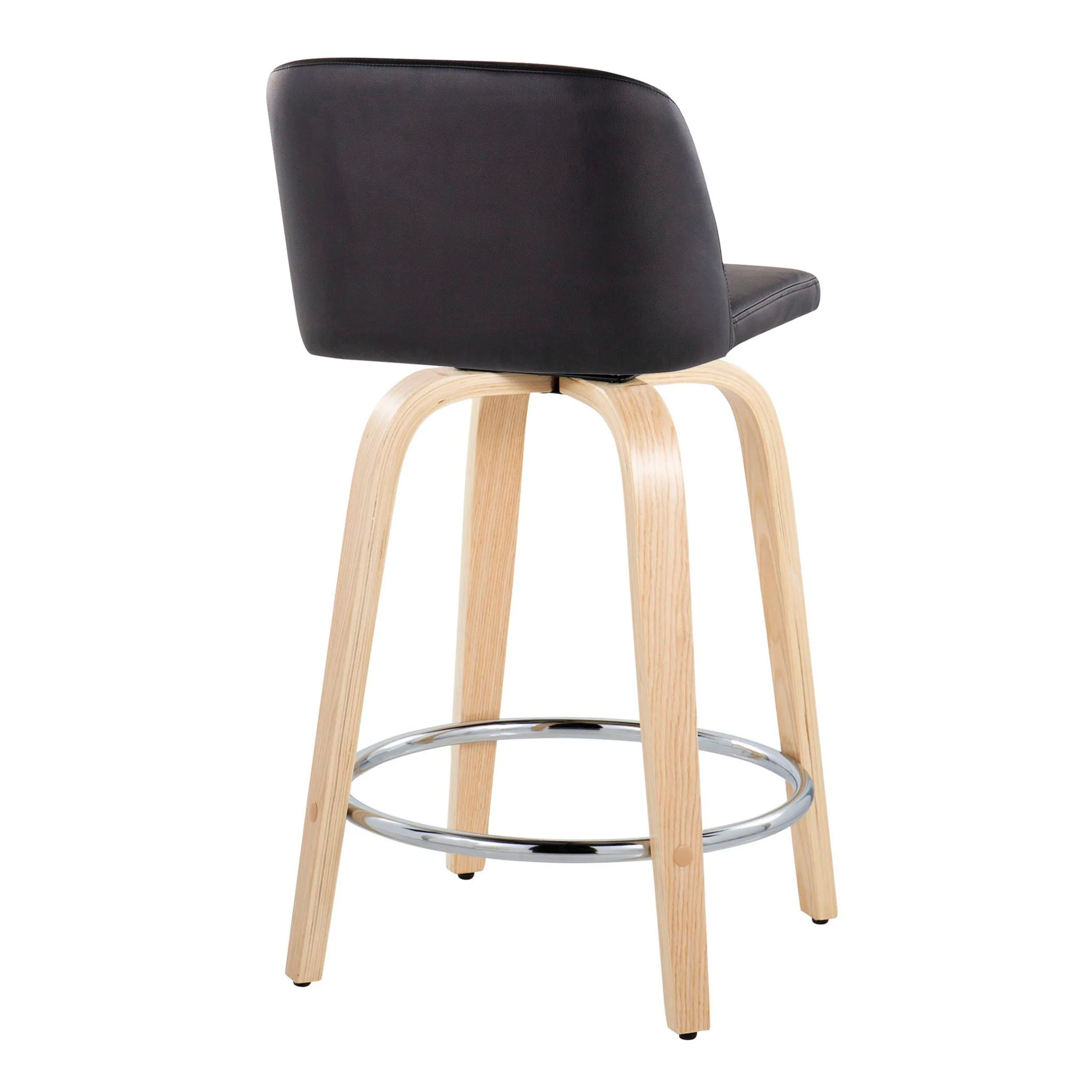 Toriano - Contemporary Fixed Height Counter Stool & Swivel And Round Footrest (Set of 2) - Image 9