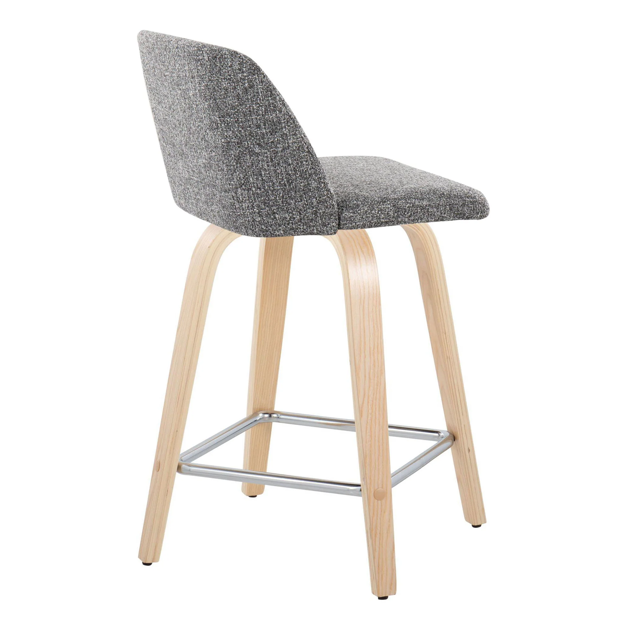 Toriano - Contemporary Fixed Height Counter Stool With Swivel With Square Footrest (Set of 2) - Image 11