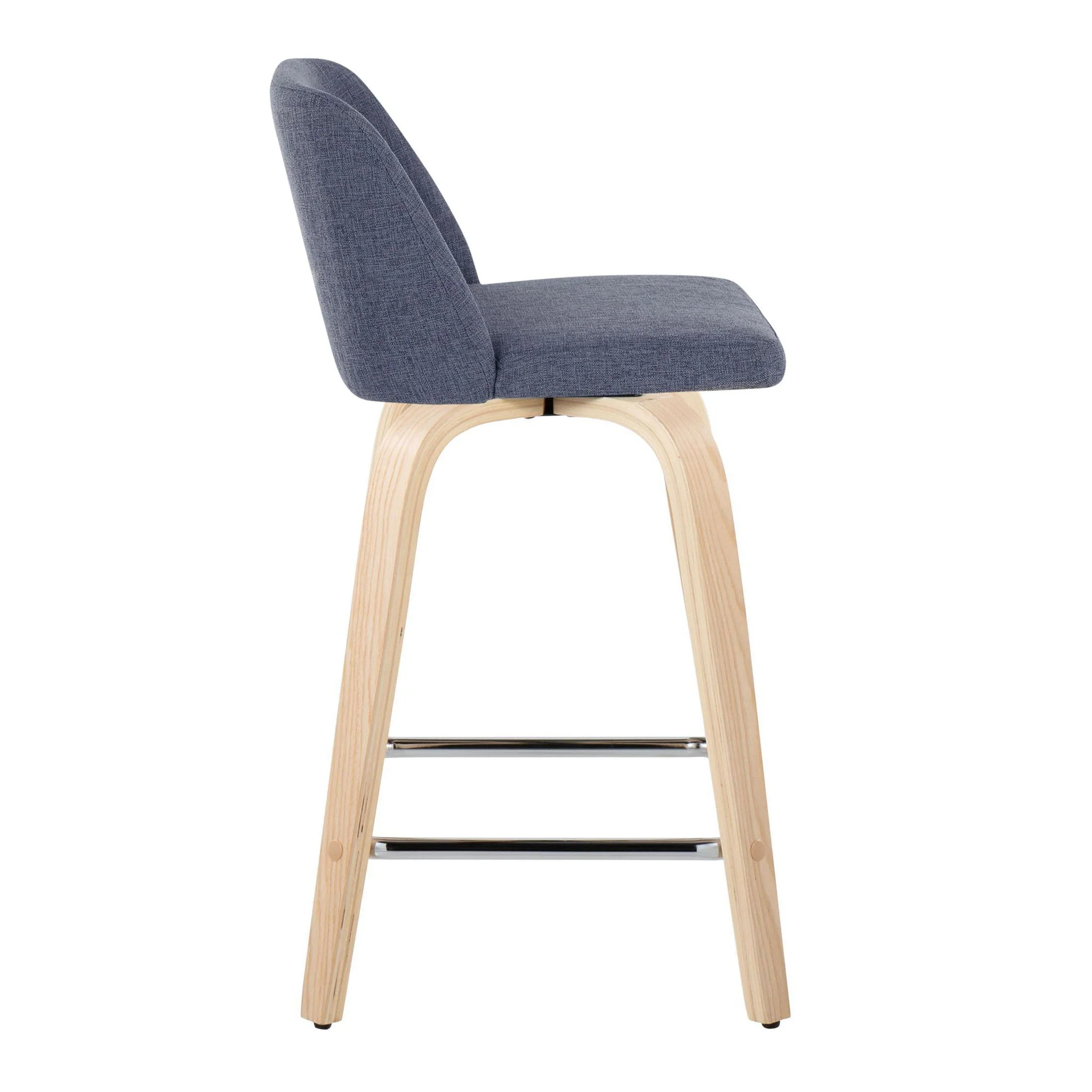 Toriano - Contemporary Fixed Height Counter Stool With Swivel With Square Footrest (Set of 2) - Image 13
