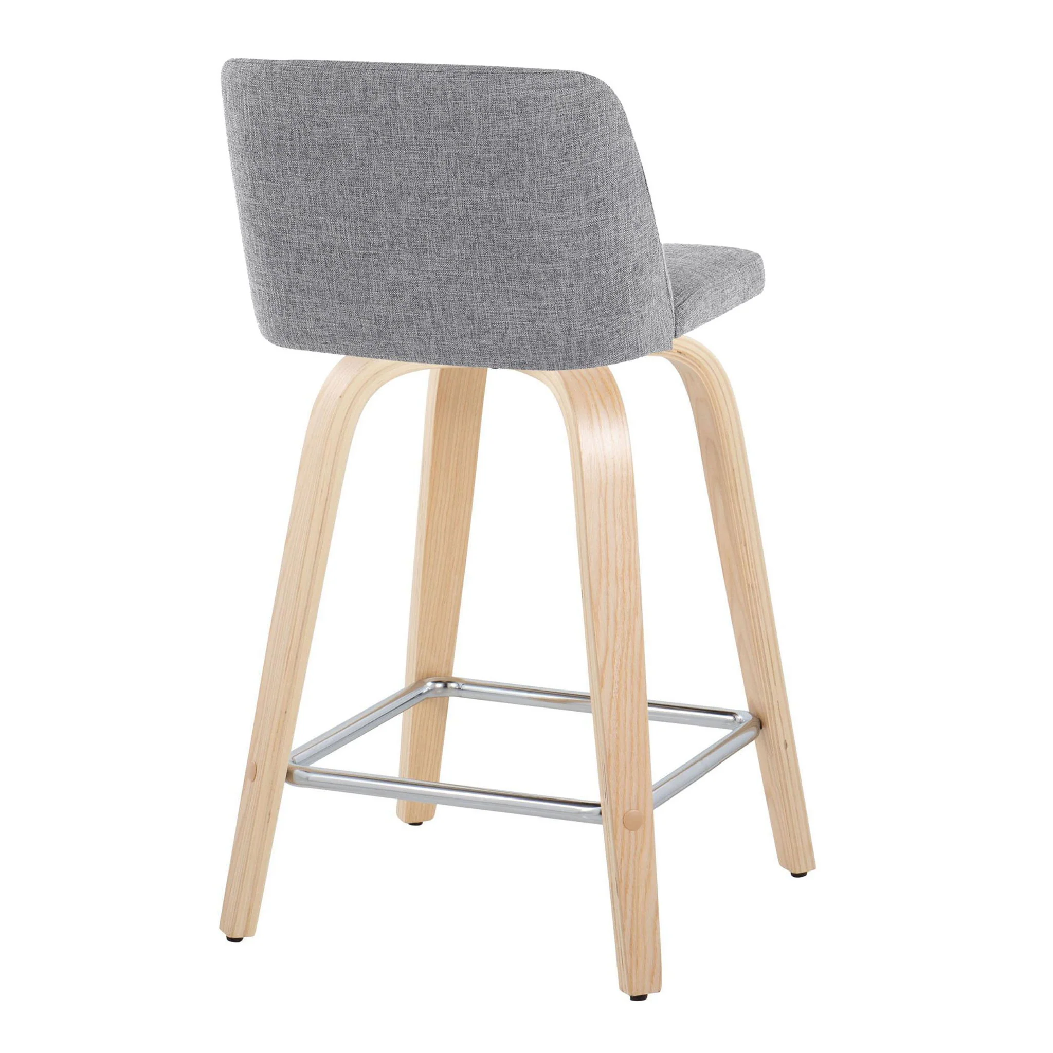 Toriano - Contemporary Fixed Height Counter Stool With Swivel With Square Footrest (Set of 2) - Image 14