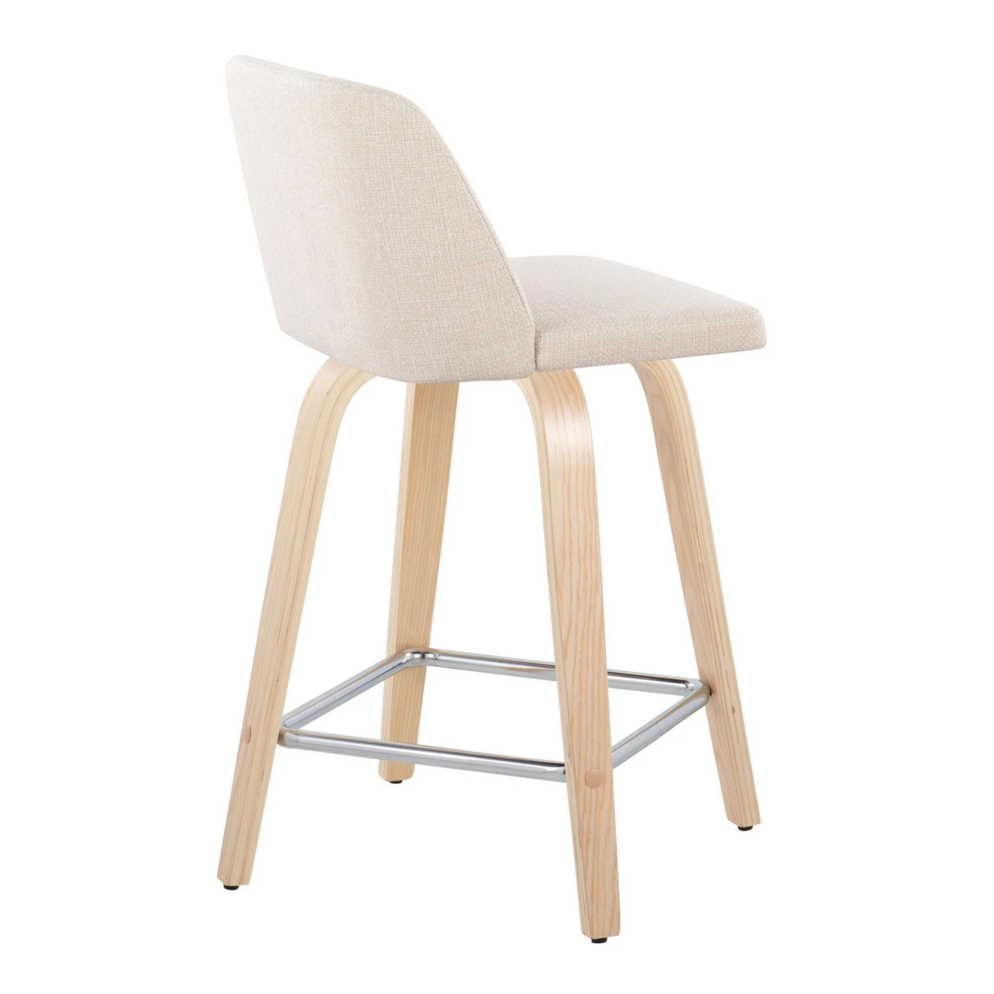 Toriano - Contemporary Fixed Height Counter Stool With Swivel With Square Footrest (Set of 2) - Image 15