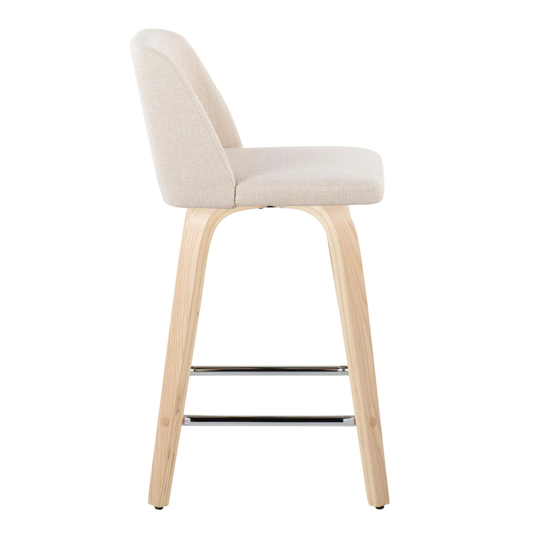 Toriano - Contemporary Fixed Height Counter Stool With Swivel With Square Footrest (Set of 2) - Image 16