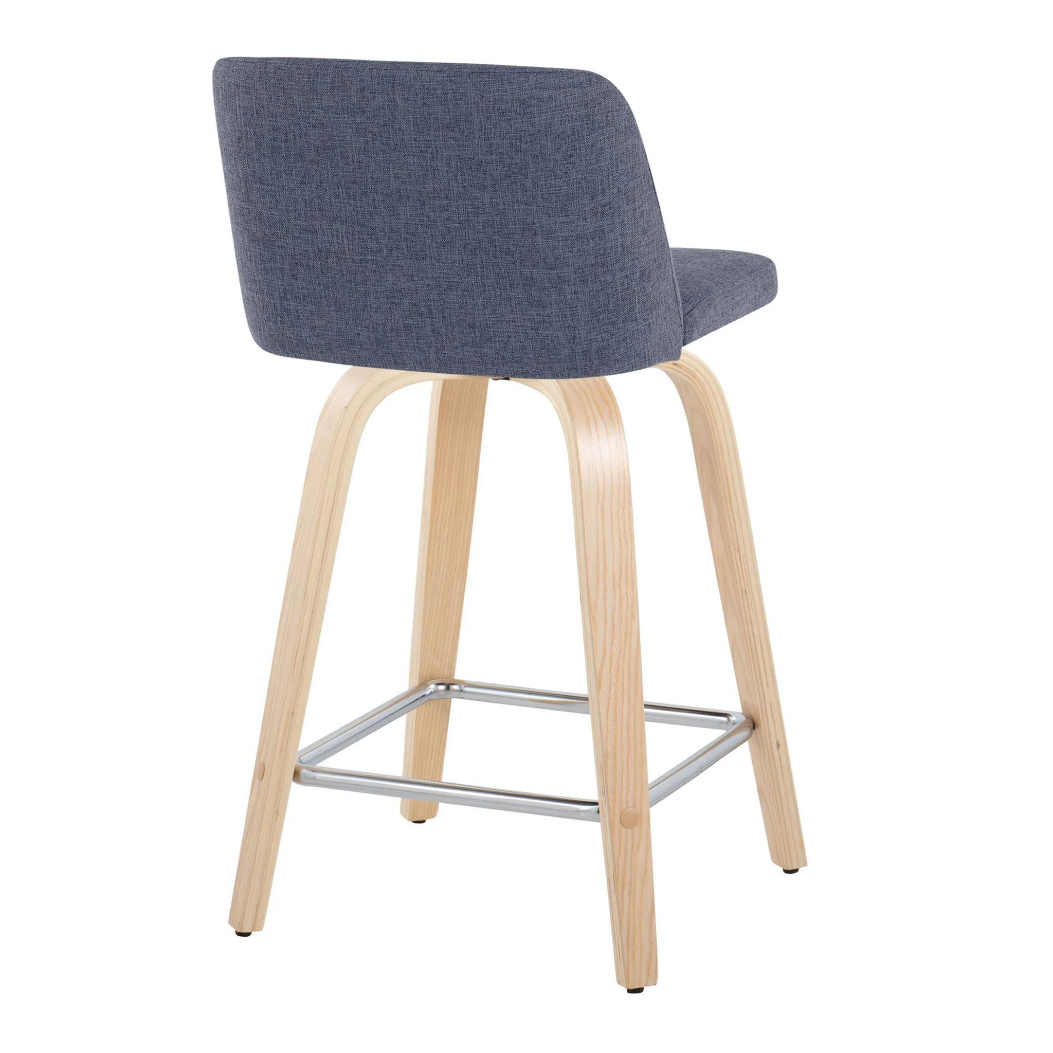Toriano - Contemporary Fixed Height Counter Stool With Swivel With Square Footrest (Set of 2) - Image 17