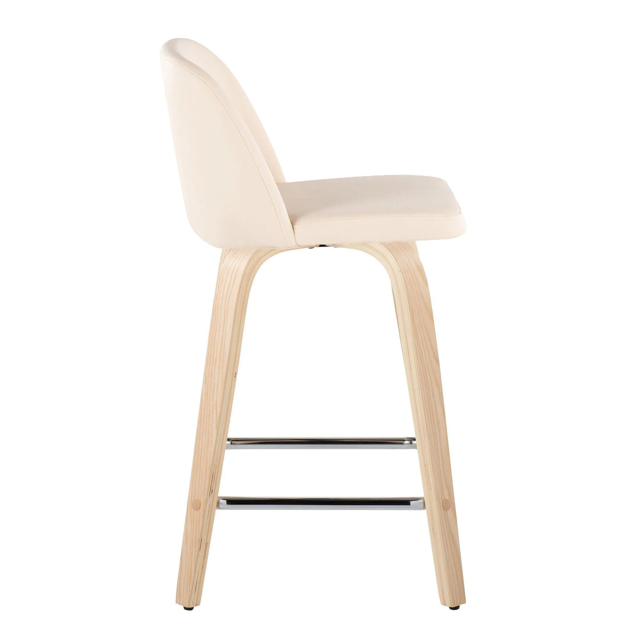Toriano - Contemporary Fixed Height Counter Stool With Swivel With Square Footrest (Set of 2) - Image 18