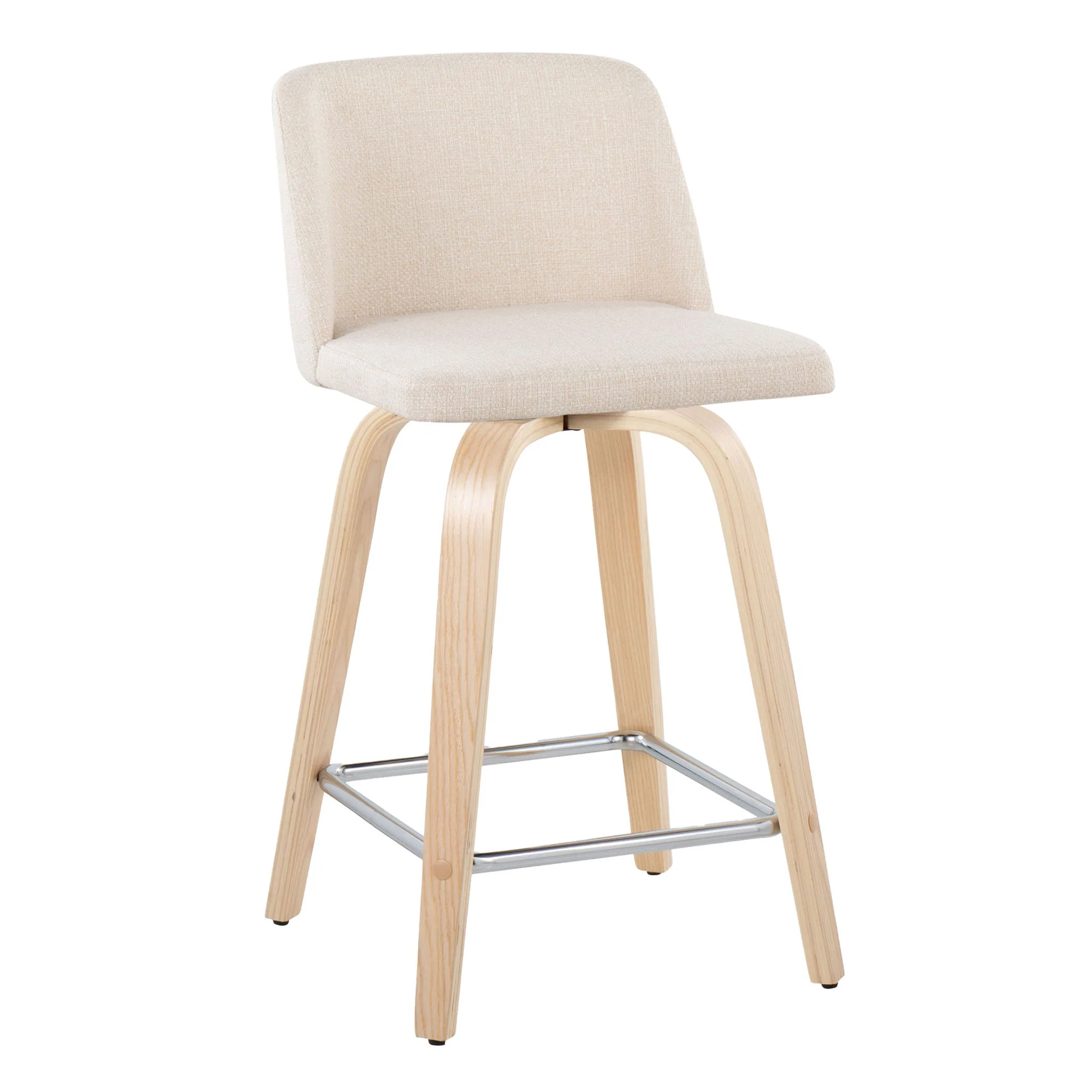 Toriano - Contemporary Fixed Height Counter Stool With Swivel With Square Footrest (Set of 2) - Image 19