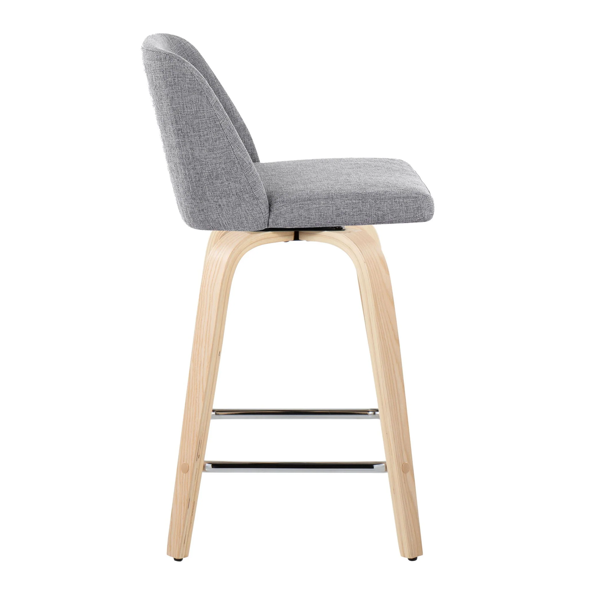Toriano - Contemporary Fixed Height Counter Stool With Swivel With Square Footrest (Set of 2) - Image 9